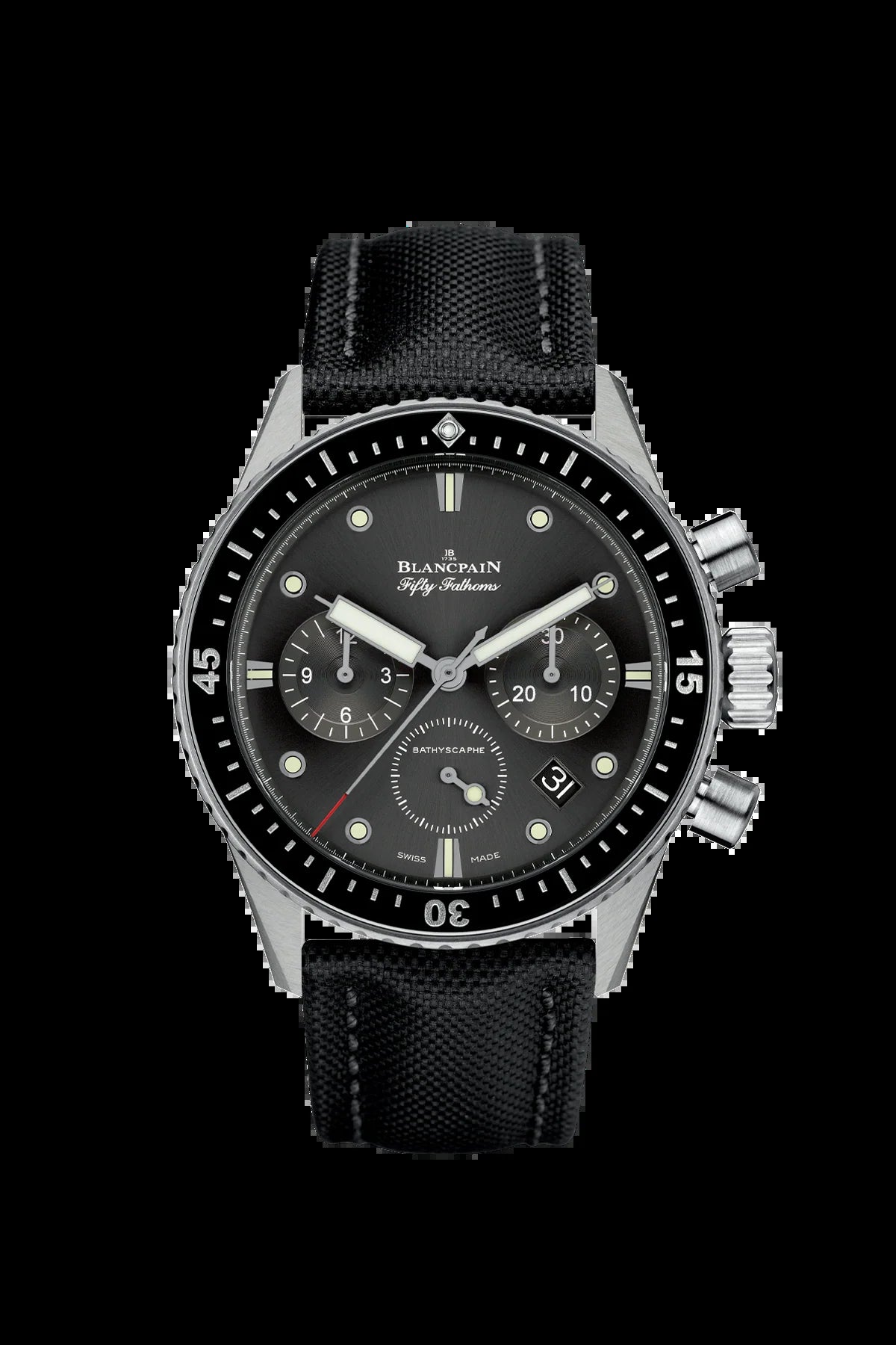 Unworn  Fifty Fathoms Bathyscaphe Chronographe Flyback, Stainless Steel, 43Mm, Ref# 5200-1110-B52A, Box and Papers