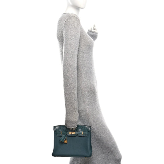 Togo Matte Alligator Birkin Touch 25 Vert Cypress