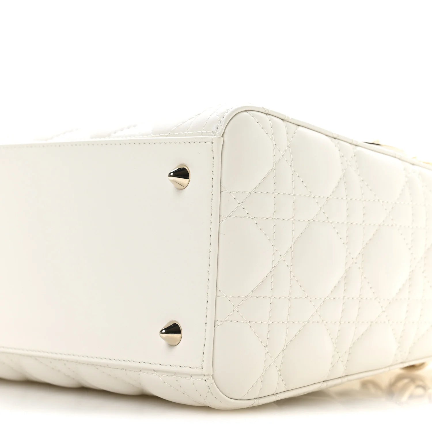 Lambskin Cannage Medium Lady Dior White