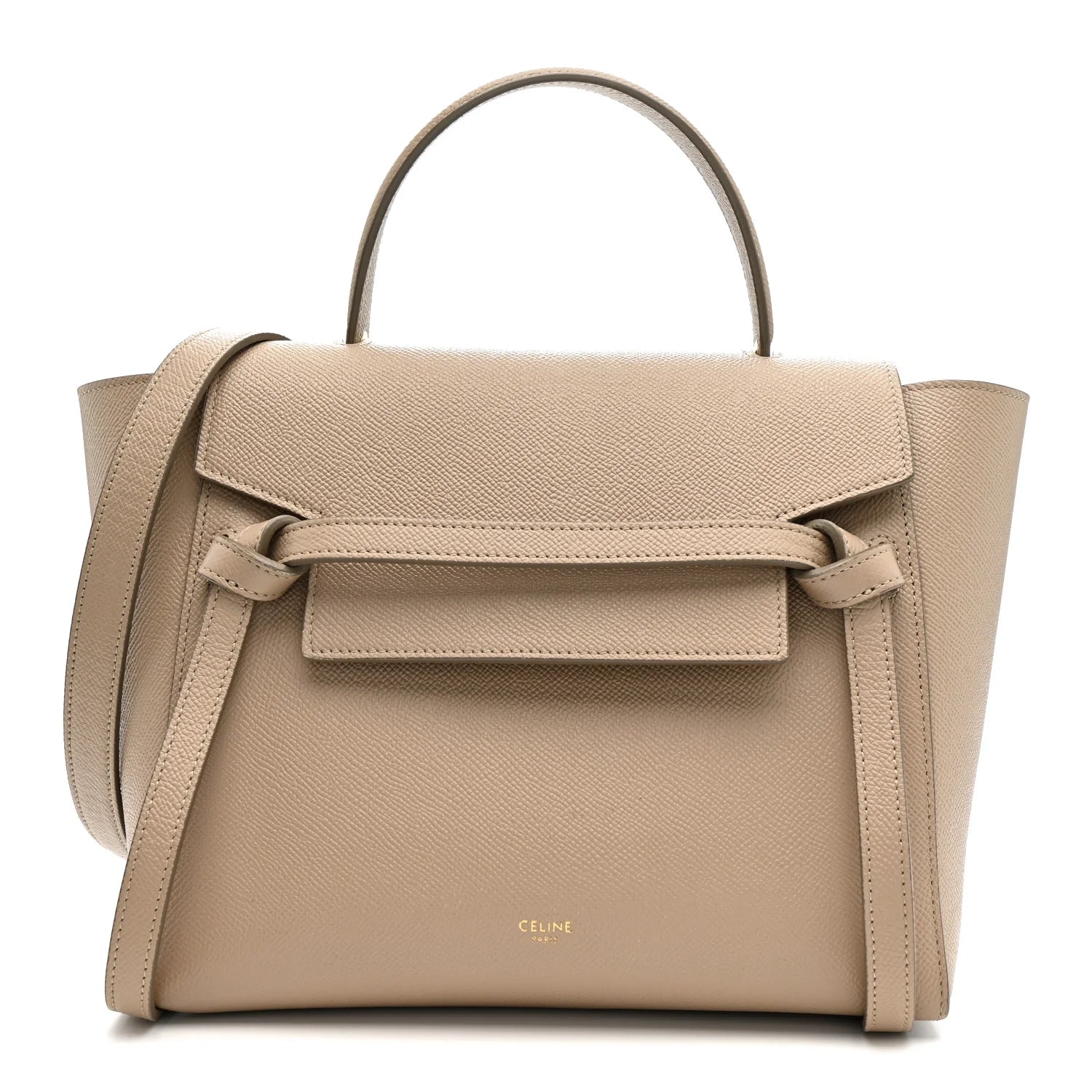 Grained Calfskin Micro Belt Bag Light Taupe