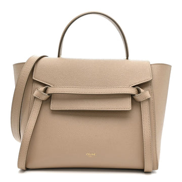 Grained Calfskin Micro Belt Bag Light Taupe