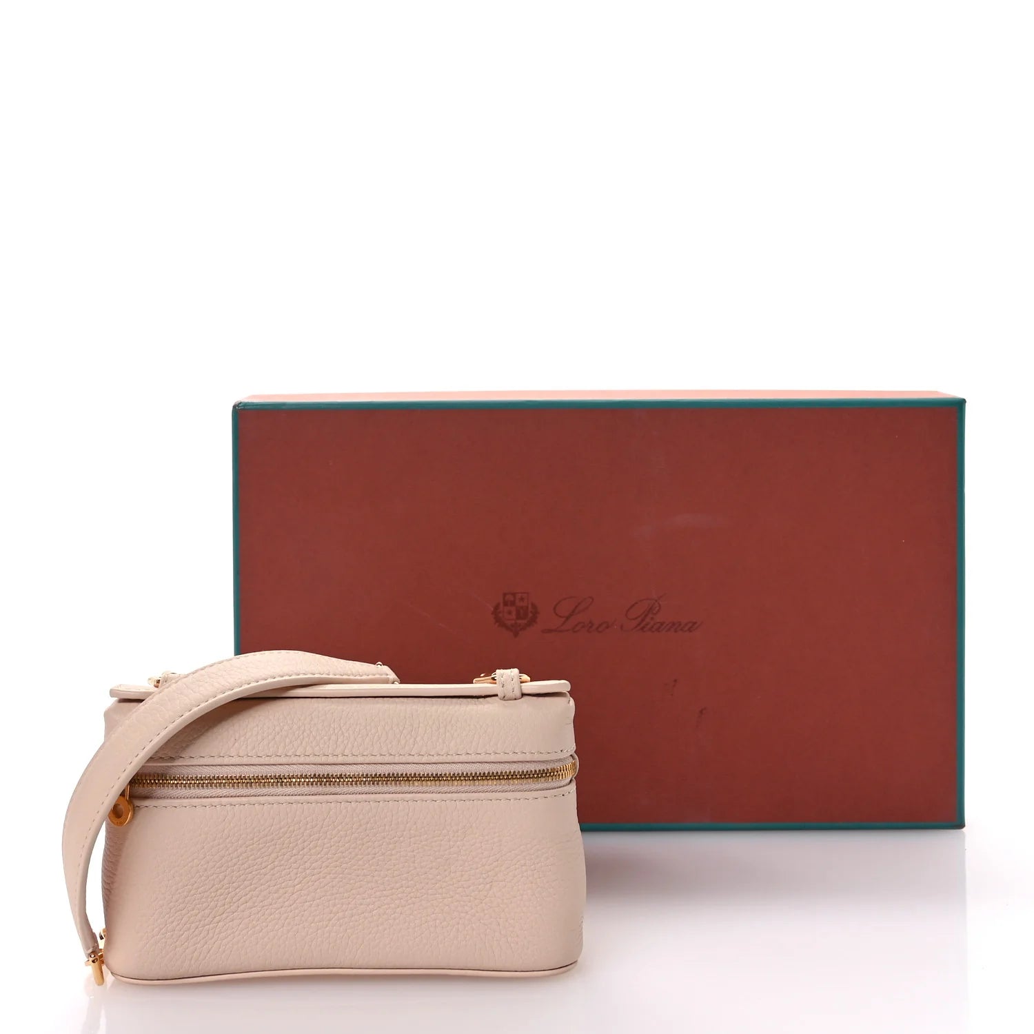 Grained Calfskin Extra Pocket Mini Pouch Creamed Honey
