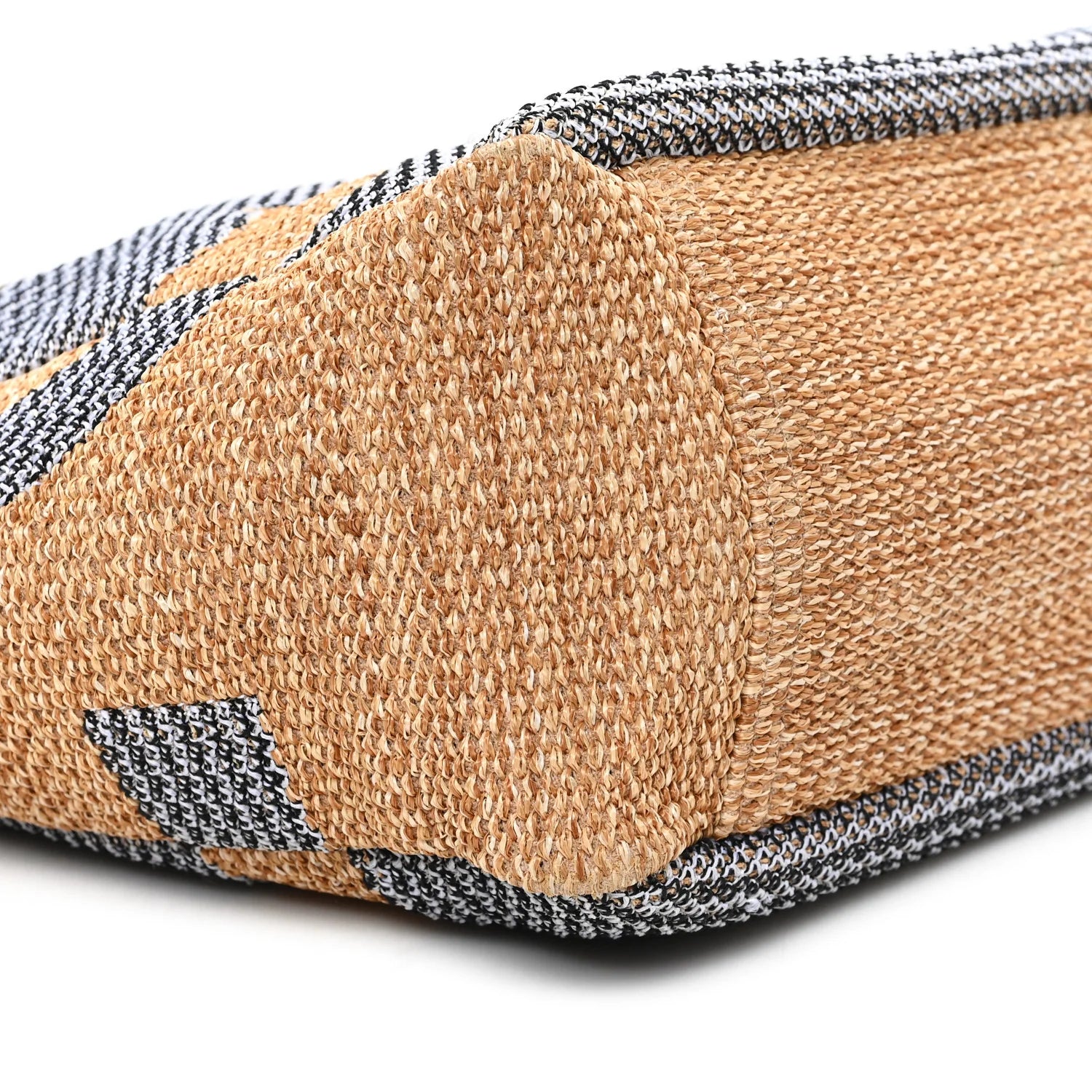 Mixed Fibers Large Shopping Bag Blue Beige