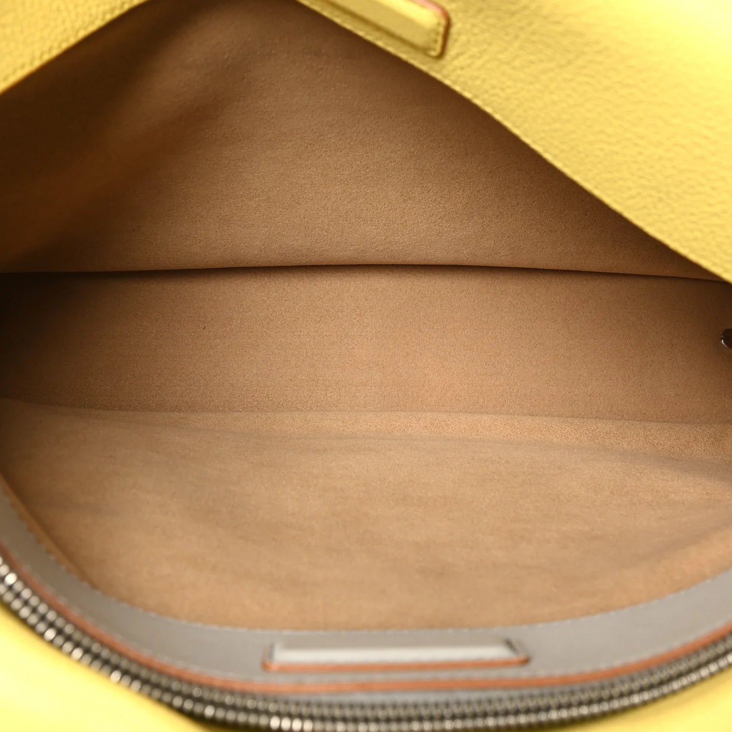 Grained Calfskin Medium Milla Tote Custard Yellow