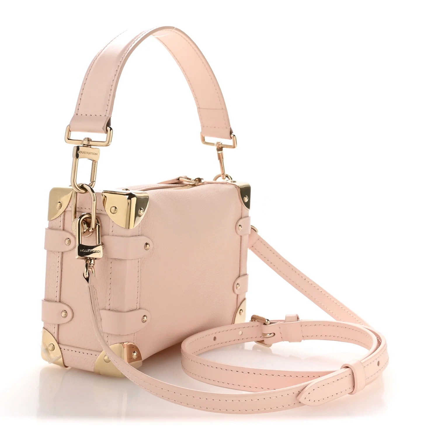 Grained Calfskin Side Trunk PM Pink Pearl