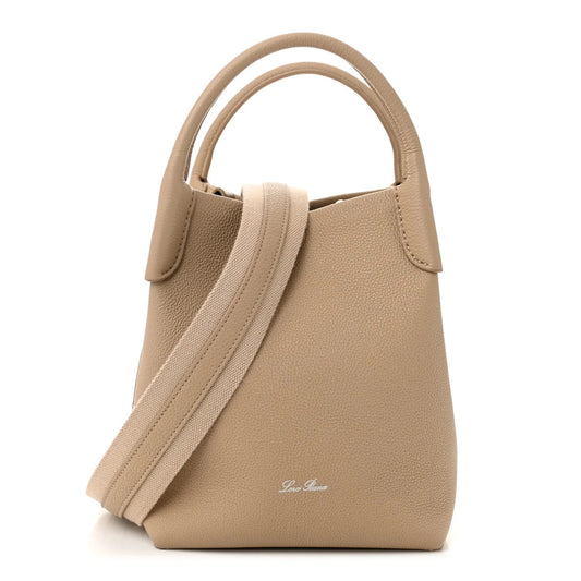 Grained Calfskin Micro Bale Bag Light Mastic