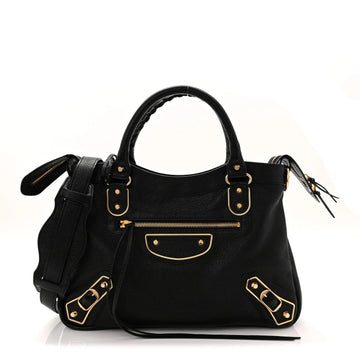 Chevre Gold Metallic Edge Hardware Town Black