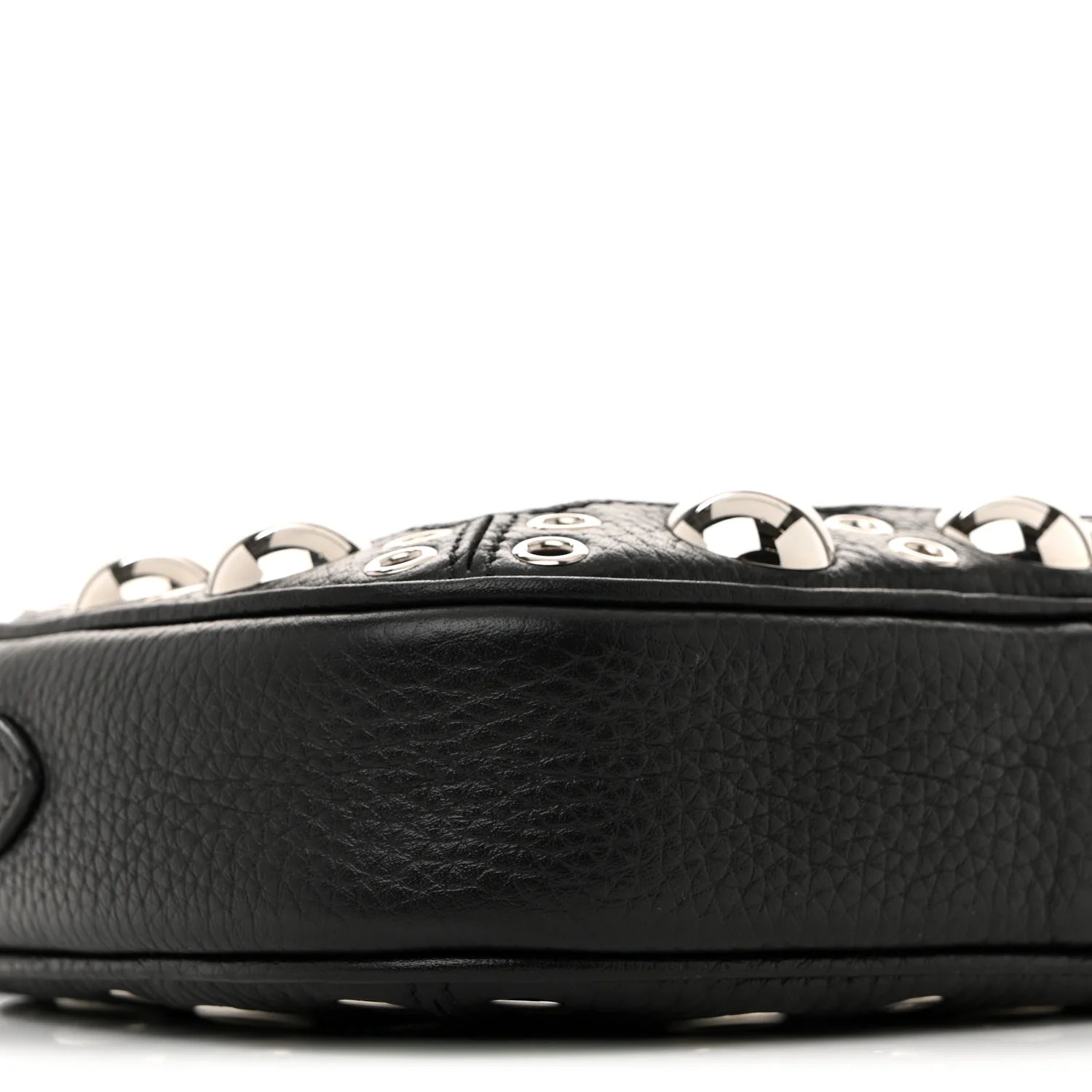 Grainy Calfskin Studded Nellcote Crossbody Bag Black