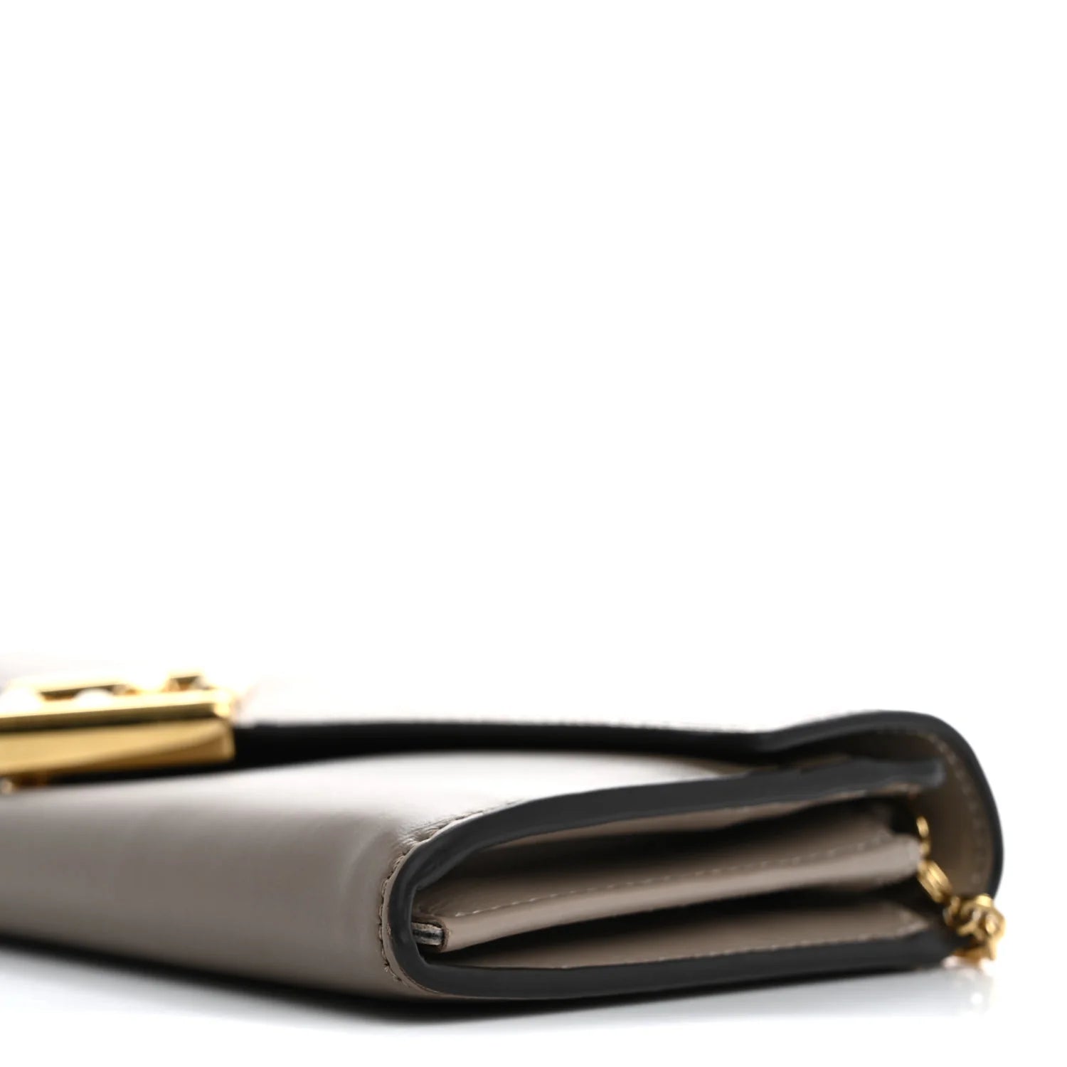 Vitello King Cruise FF Diamonds Continental Envelope Wallet on Chain Truffle Dove