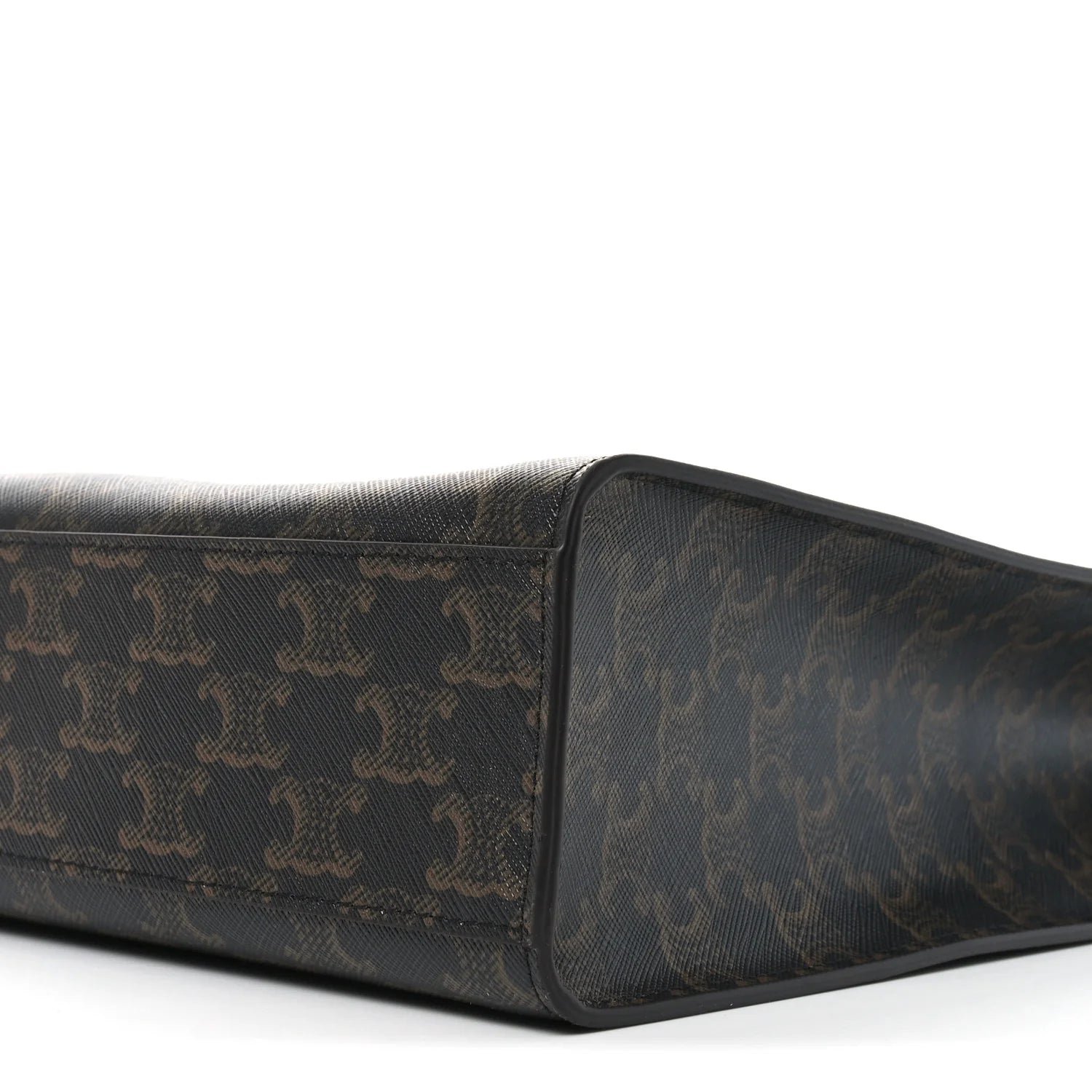 Triomphe Canvas Calfskin Large Vertical Cabas Tan