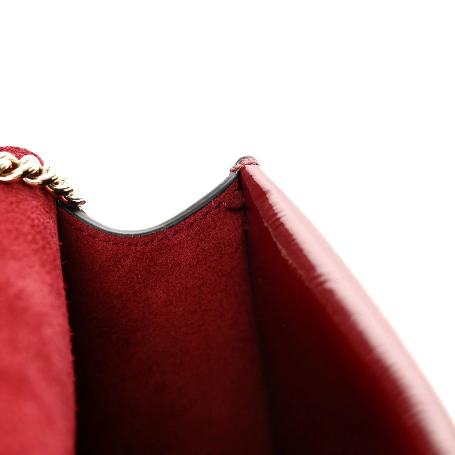 Crinkled Patent Mini Dionysus Shoulder Bag Rosso Ancora Red