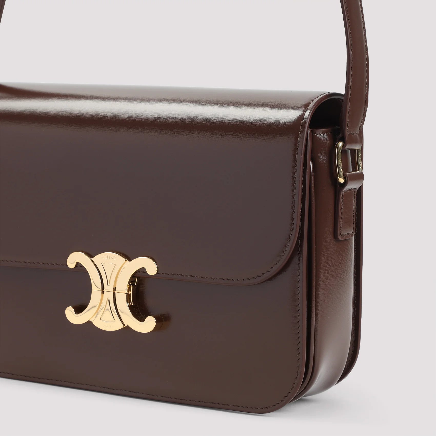 CHESTNUT BROWN CALF LEATHER CLASSIQUE TRIOMPHE BAG