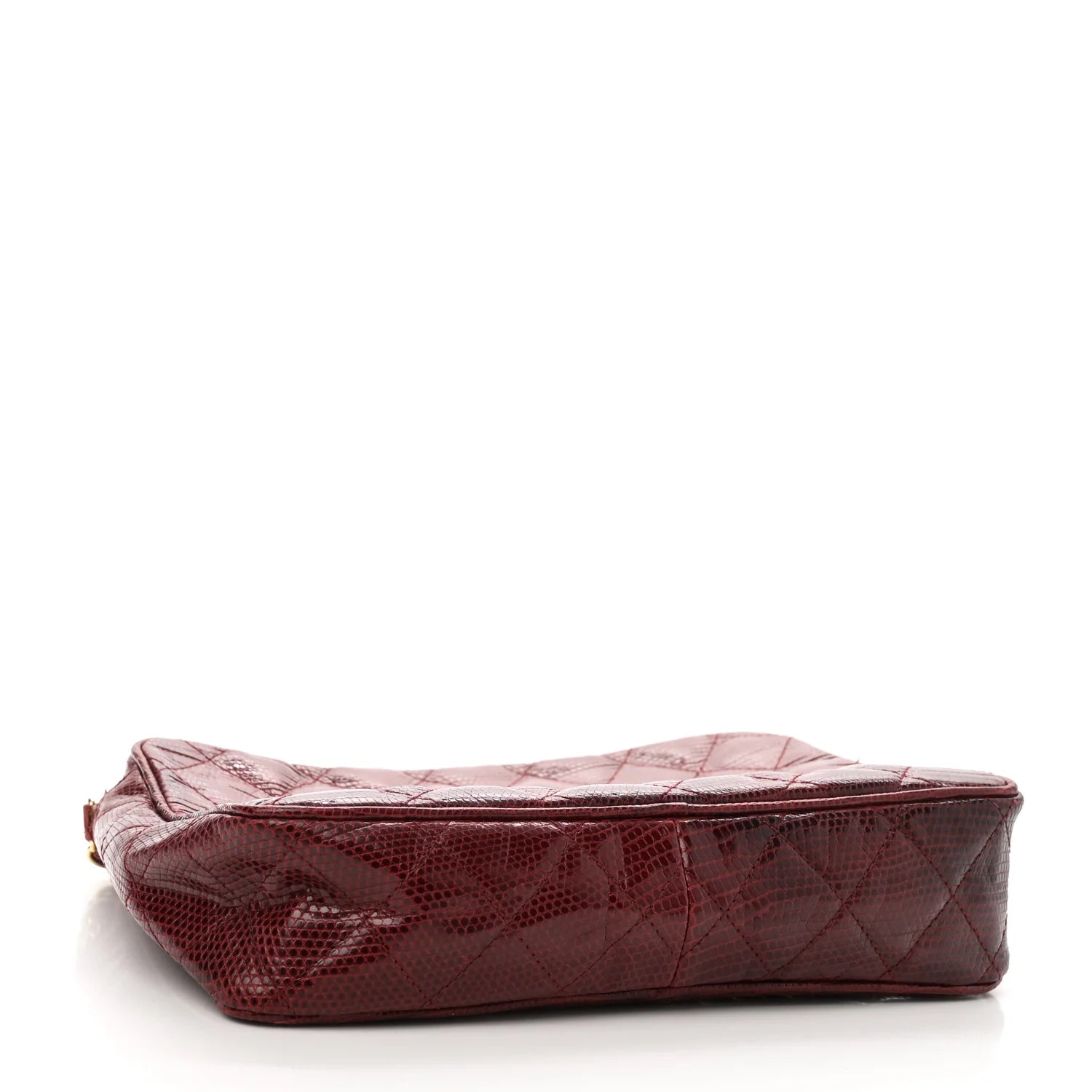 Lizard Quilted Small Tassel Camera Case Burgundy