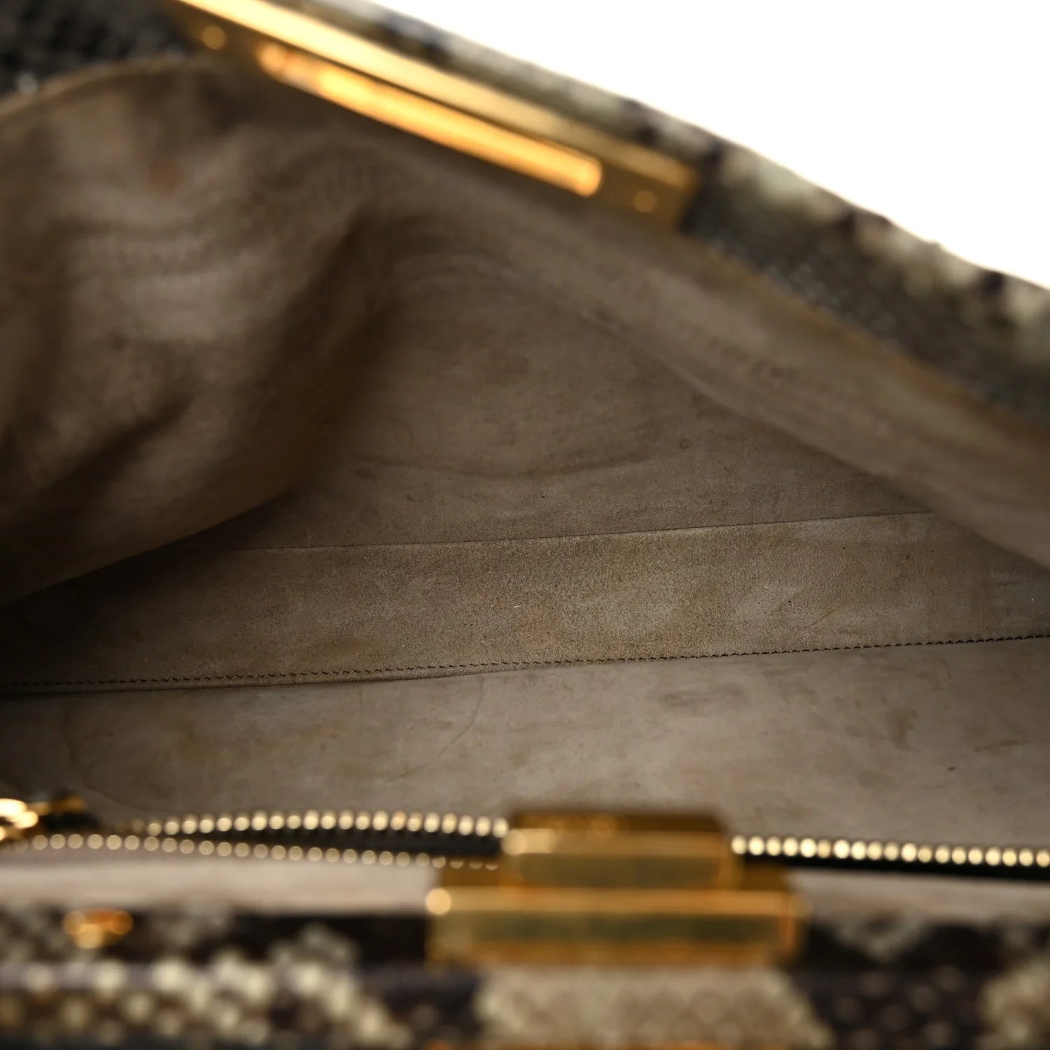 Snakeskin Medium Peekaboo Iconic Satchel Asfalto Nocciola