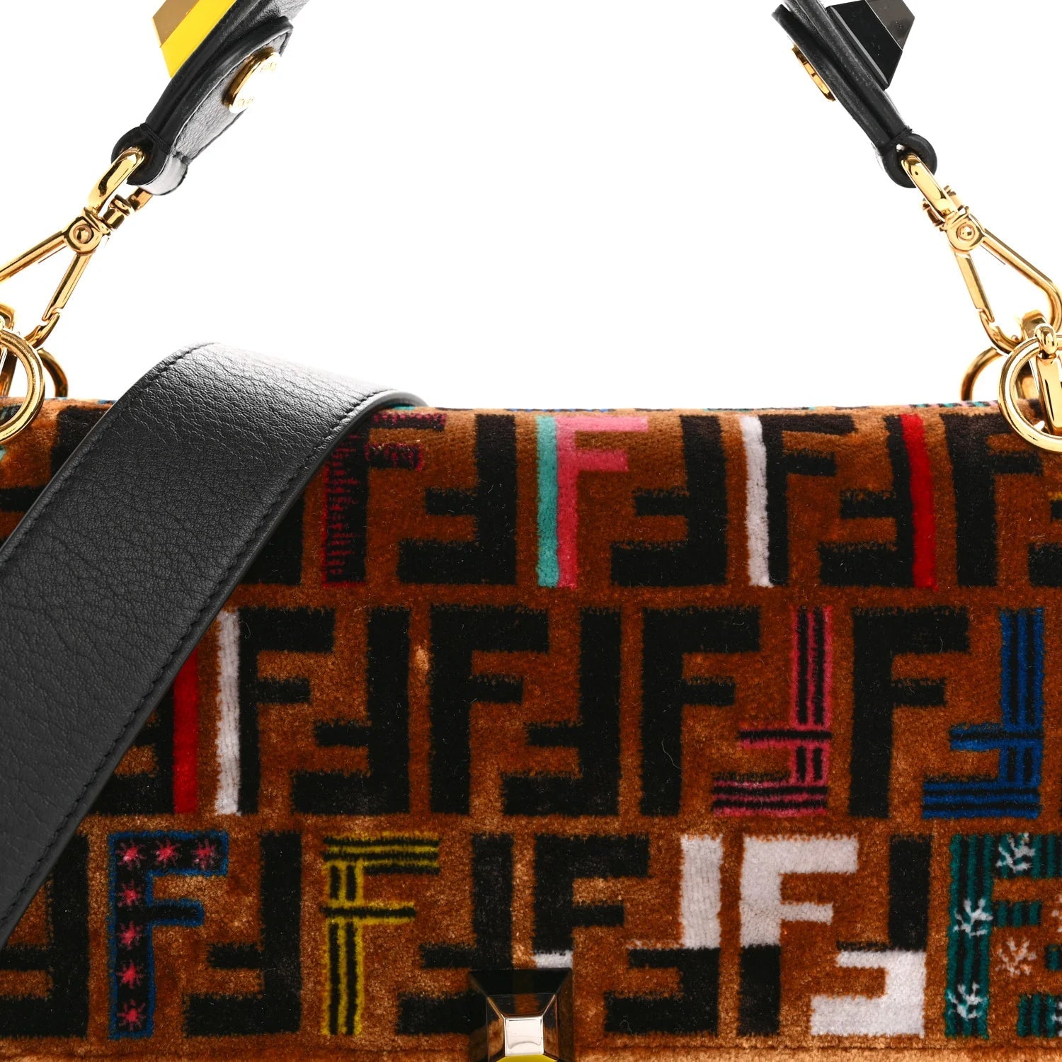 Velvet Vitello Dolce Fun Fair Kan I Shoulder Bag Tobacco Multicolor Black