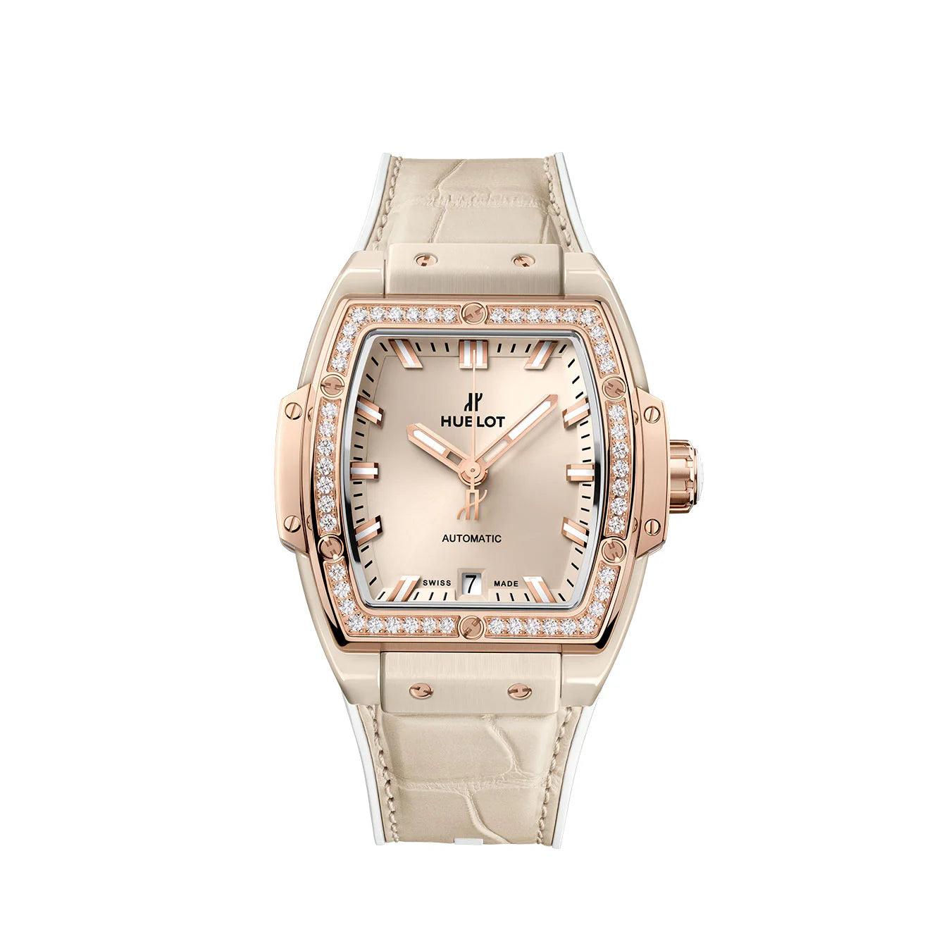 Spirit of Big Bang BEIGE CERAMIC KING GOLD DIAMONDS Ref# 665.CZ.898B.LR.1204