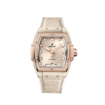 Spirit of Big Bang BEIGE CERAMIC KING GOLD DIAMONDS Ref# 665.CZ.898B.LR.1204