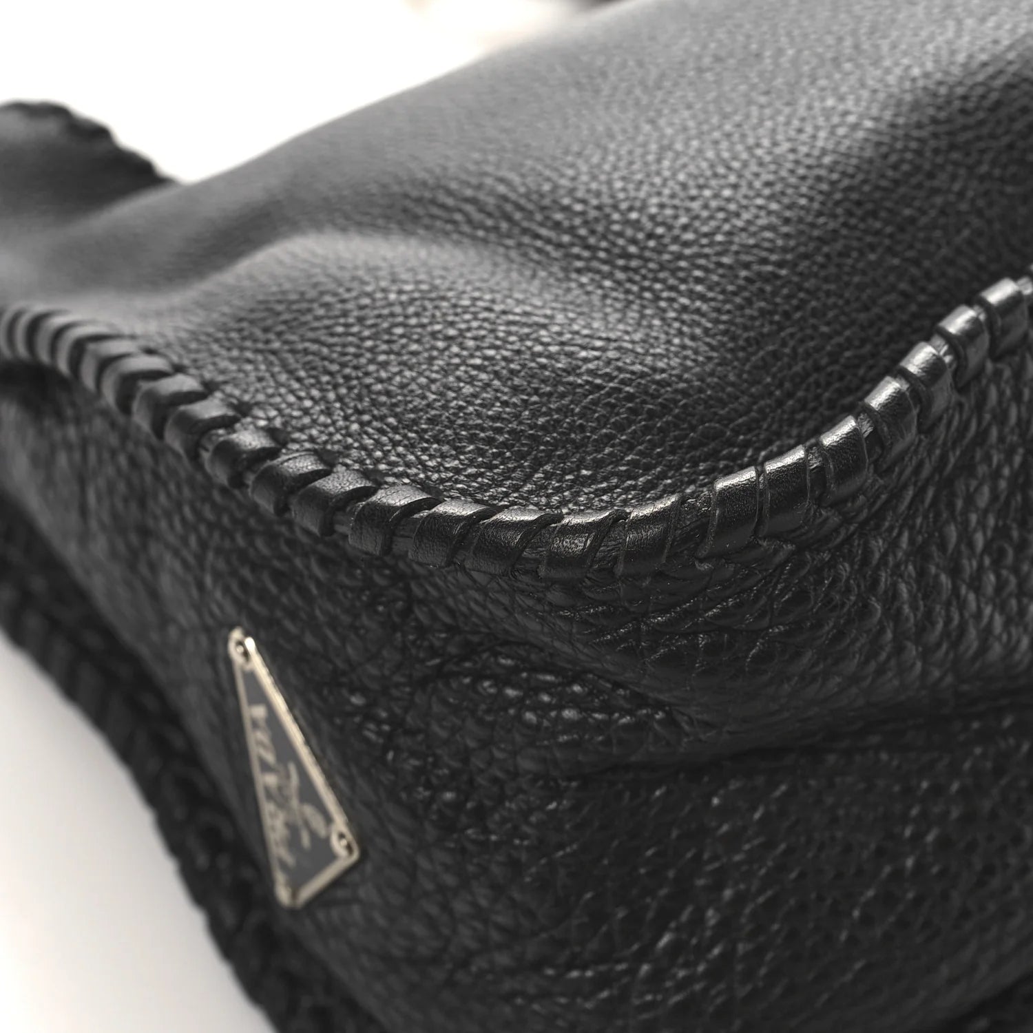 Vitello Daino Chain Braided Hobo Black