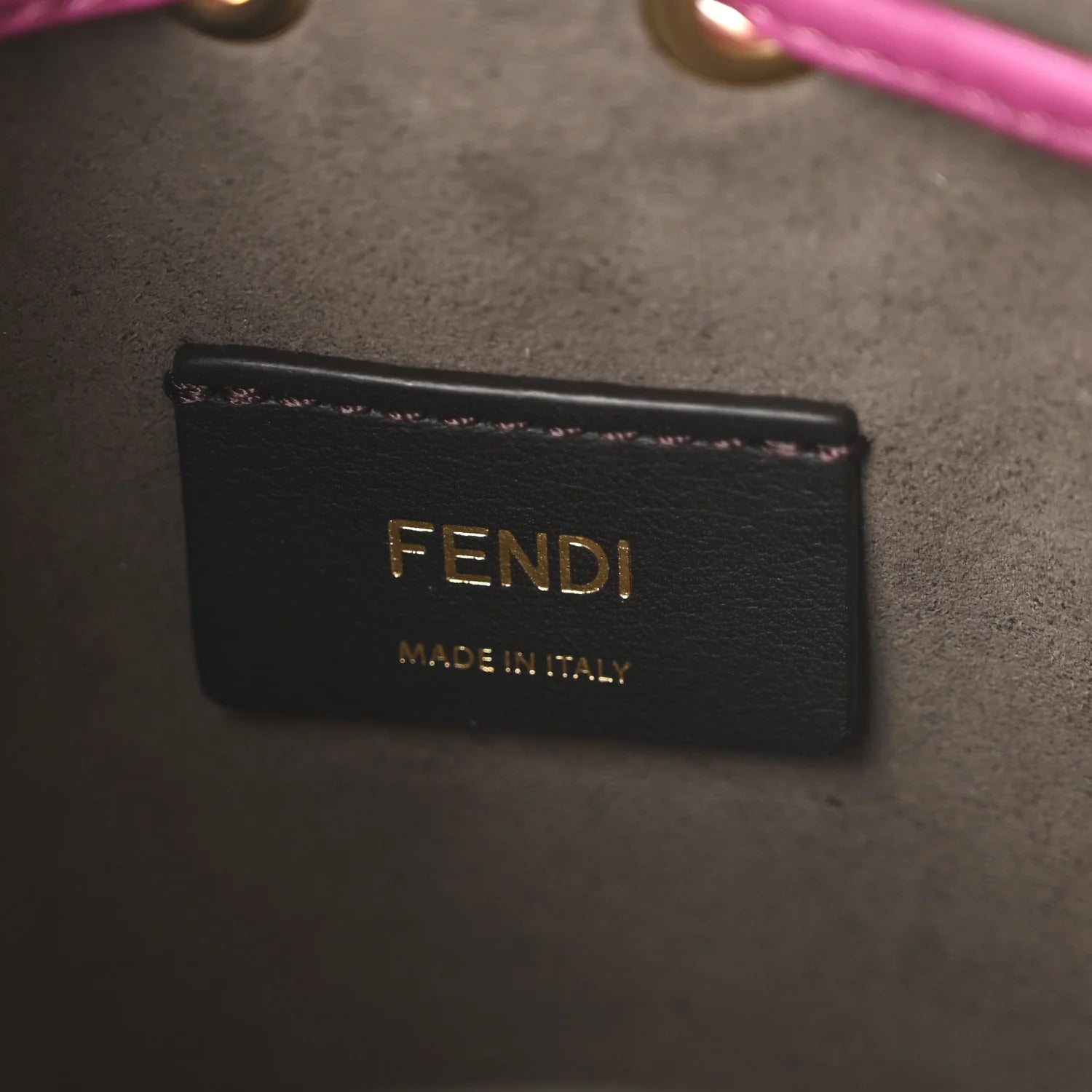 Vitello Liberty F Is  FF 1974 Embossed Mini Mon Tresor Bucket Bag Ciclamino Pilar