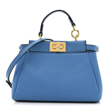 Shiny Nappa Micro Peekaboo Iconic Satchel Blue Royal