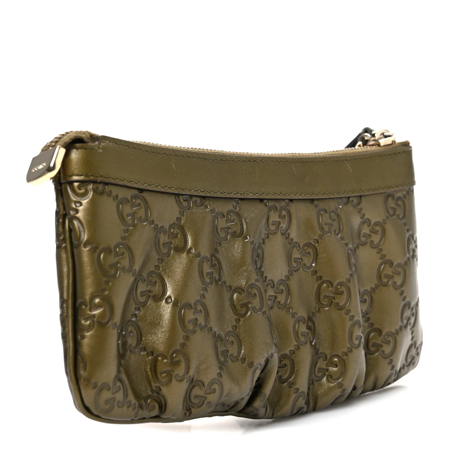 Metallic Soft ssima Signature New Britt Wristlet Green