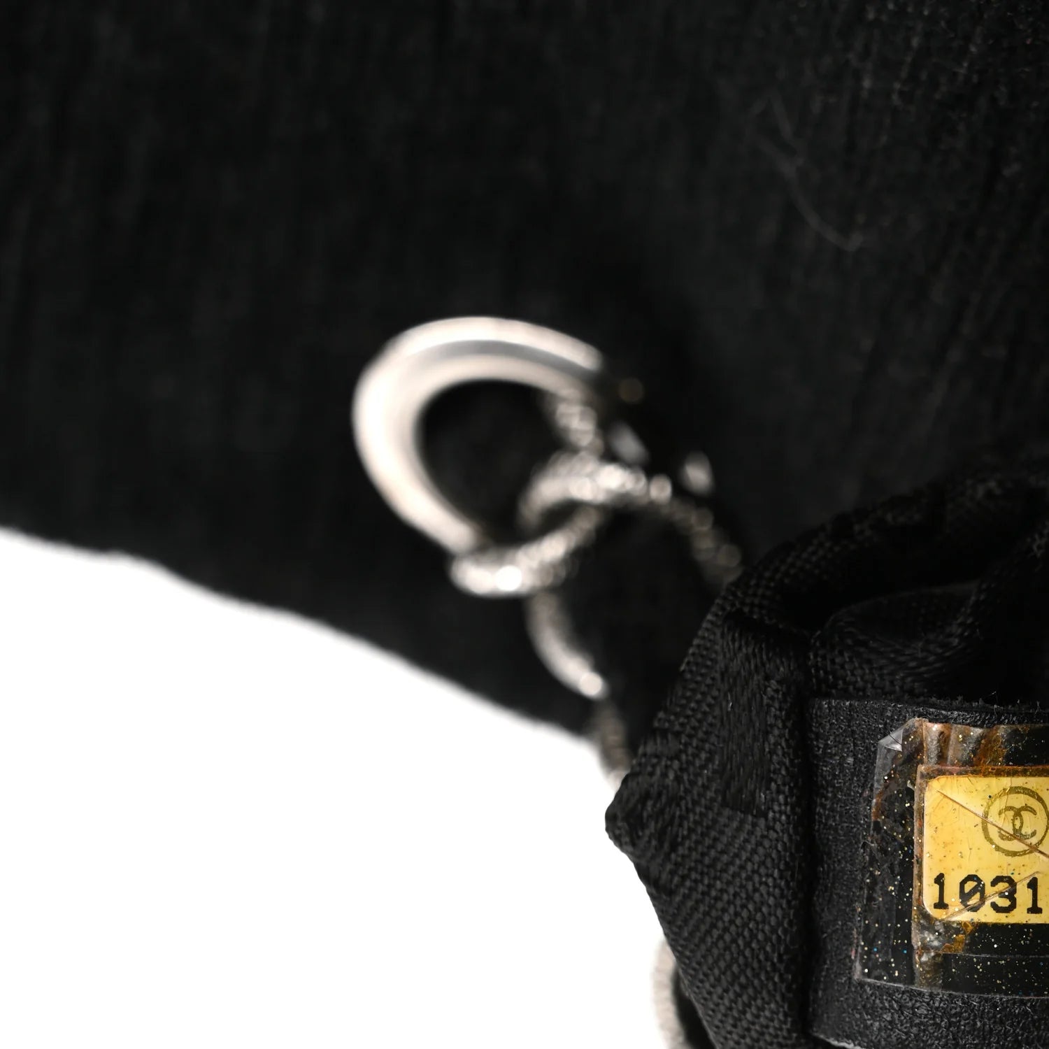 Tweed CC Cruise Small Chain Flap Black Silver