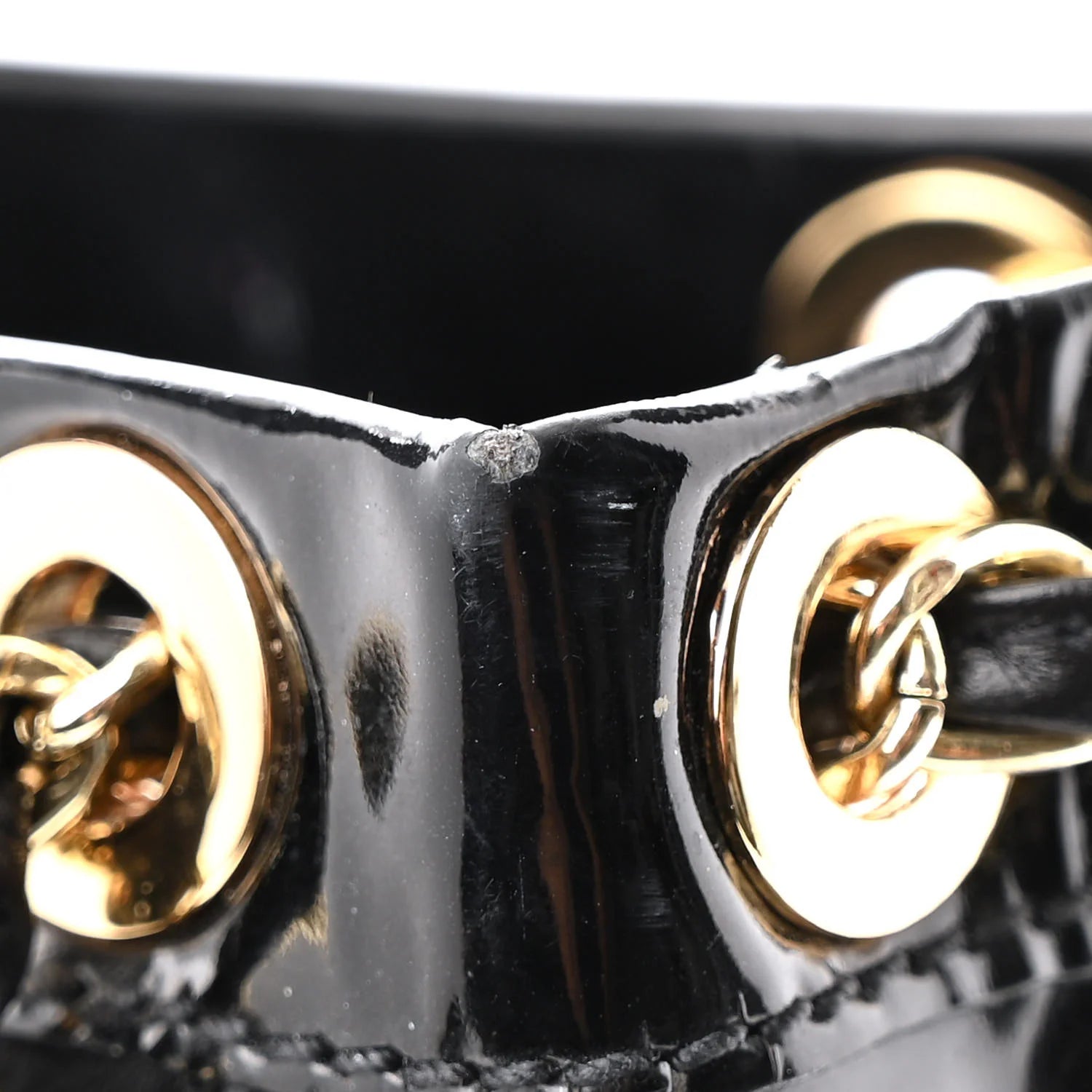 Patent Pony Hair Small Pocket Tote Black