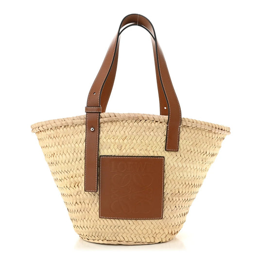Raffia Basket Tote Bag Natural Tan