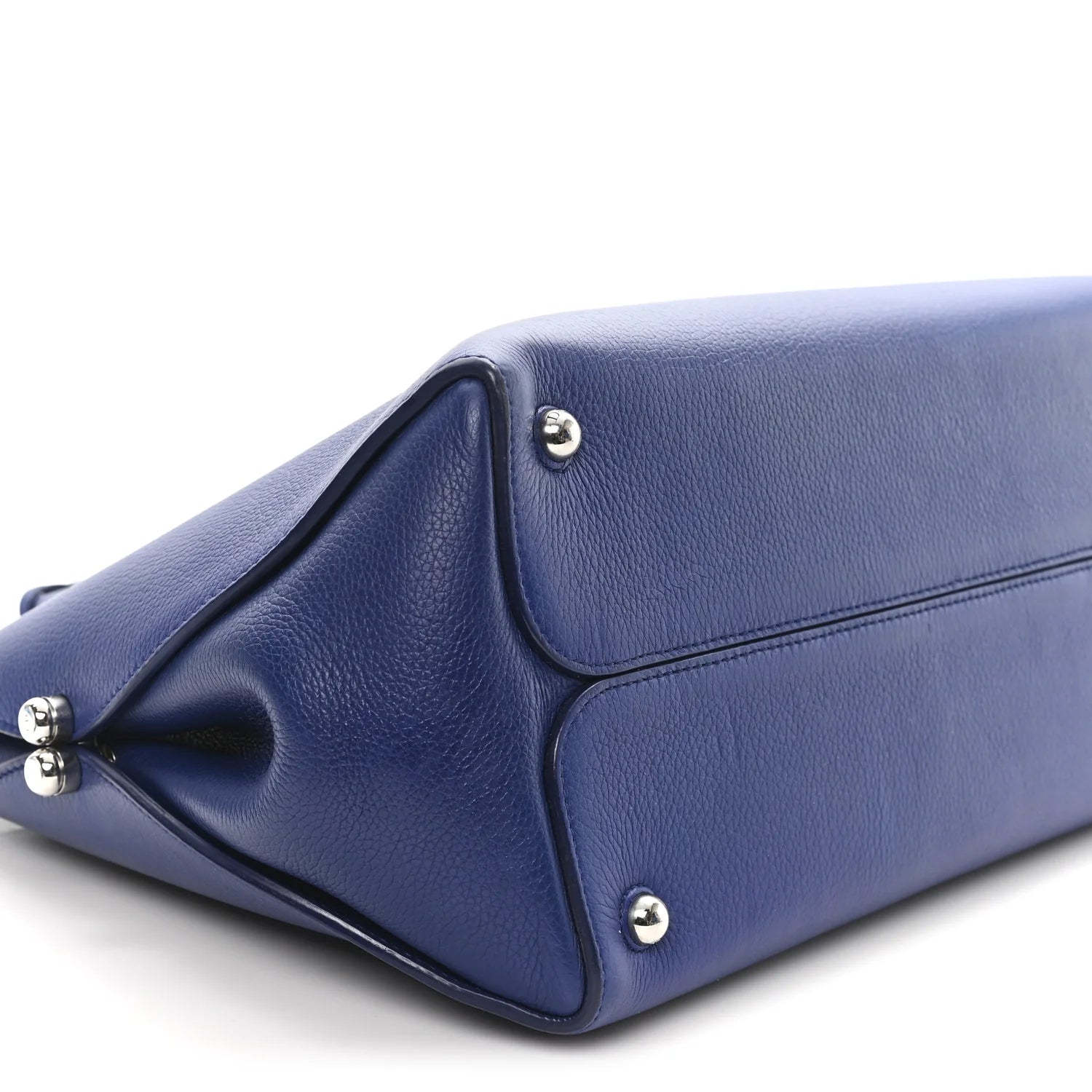 Grained Calfskin Bar Tote Blue