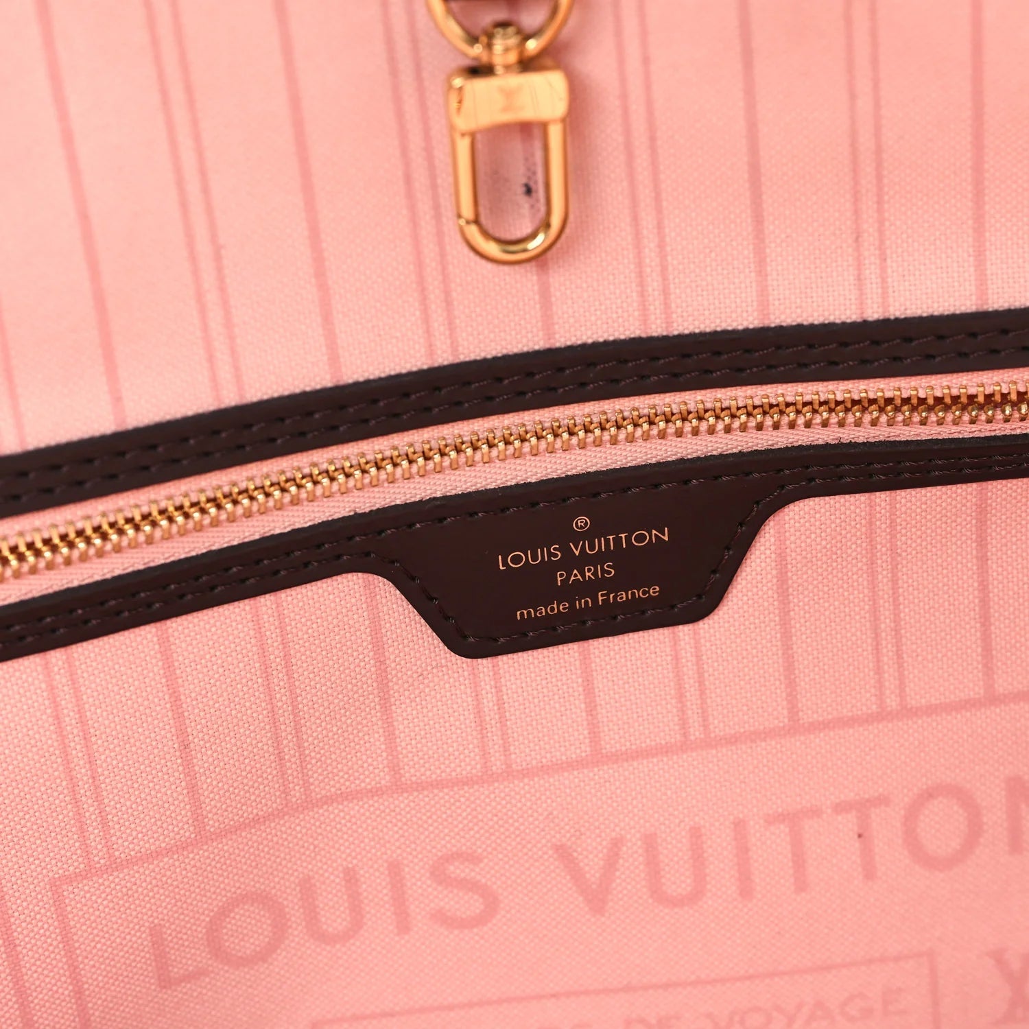 Damier Ebene Braided Neverfull MM Pink