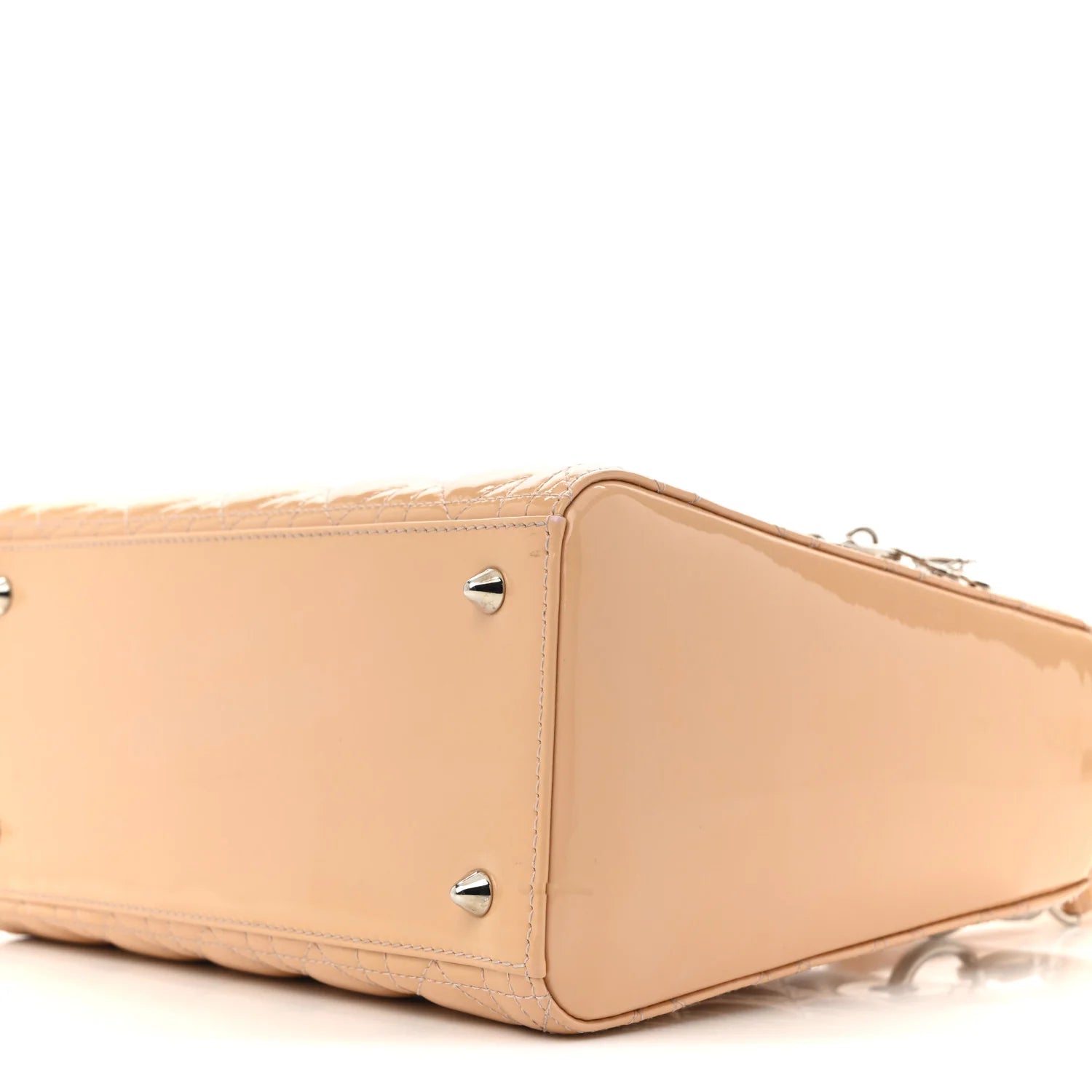 Patent Cannage Medium Lady Dior Beige