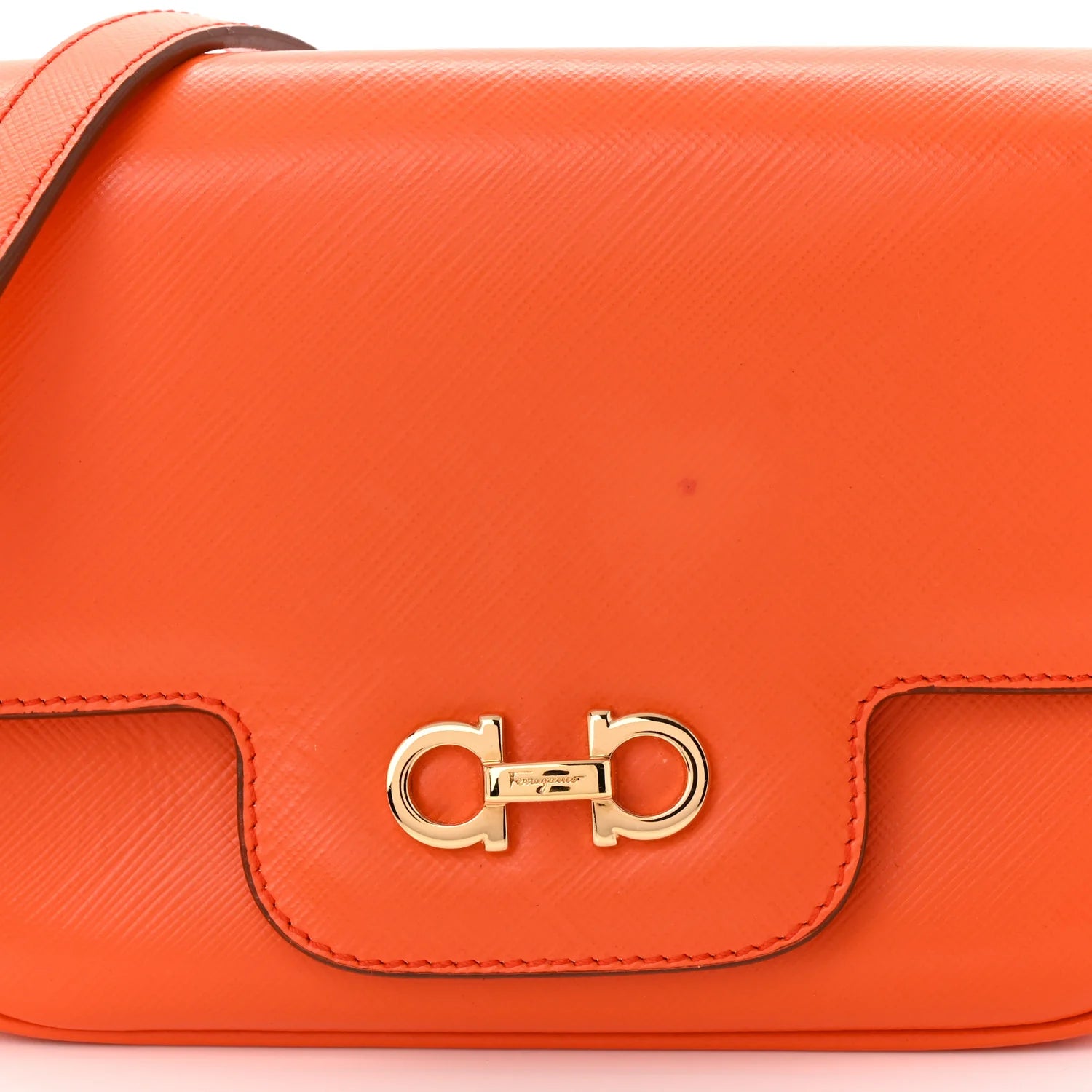 Printed Calfskin Paris Crossbody Bag Orange