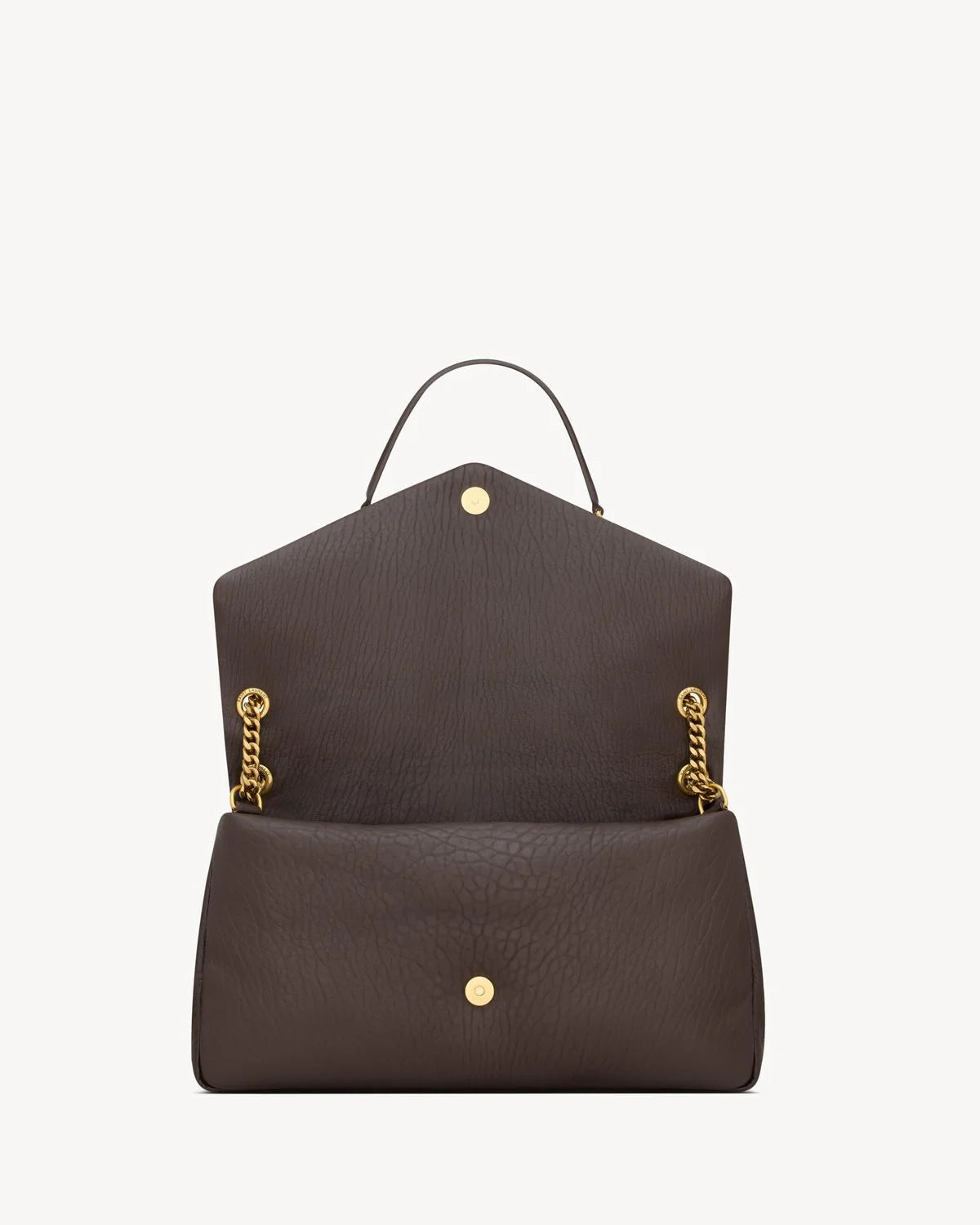 DARK BROWN LEATHER BIG CALYPSO SHOULDER BAG