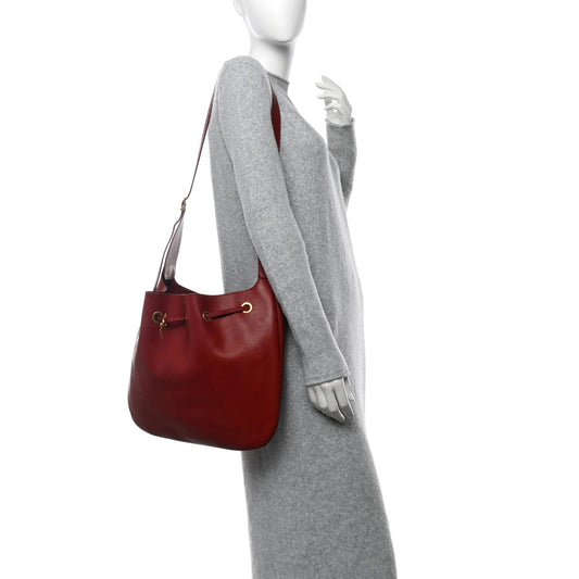 Smooth Calfskin Paris VII Large Flat Hobo Red