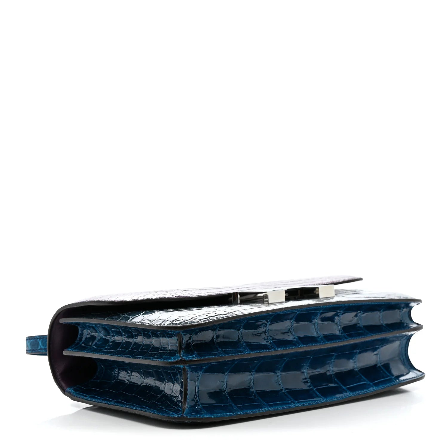 Shiny Niloticus Crocodile Constance Elan 25 Cassis Bleu Izmir Bleu Tempete