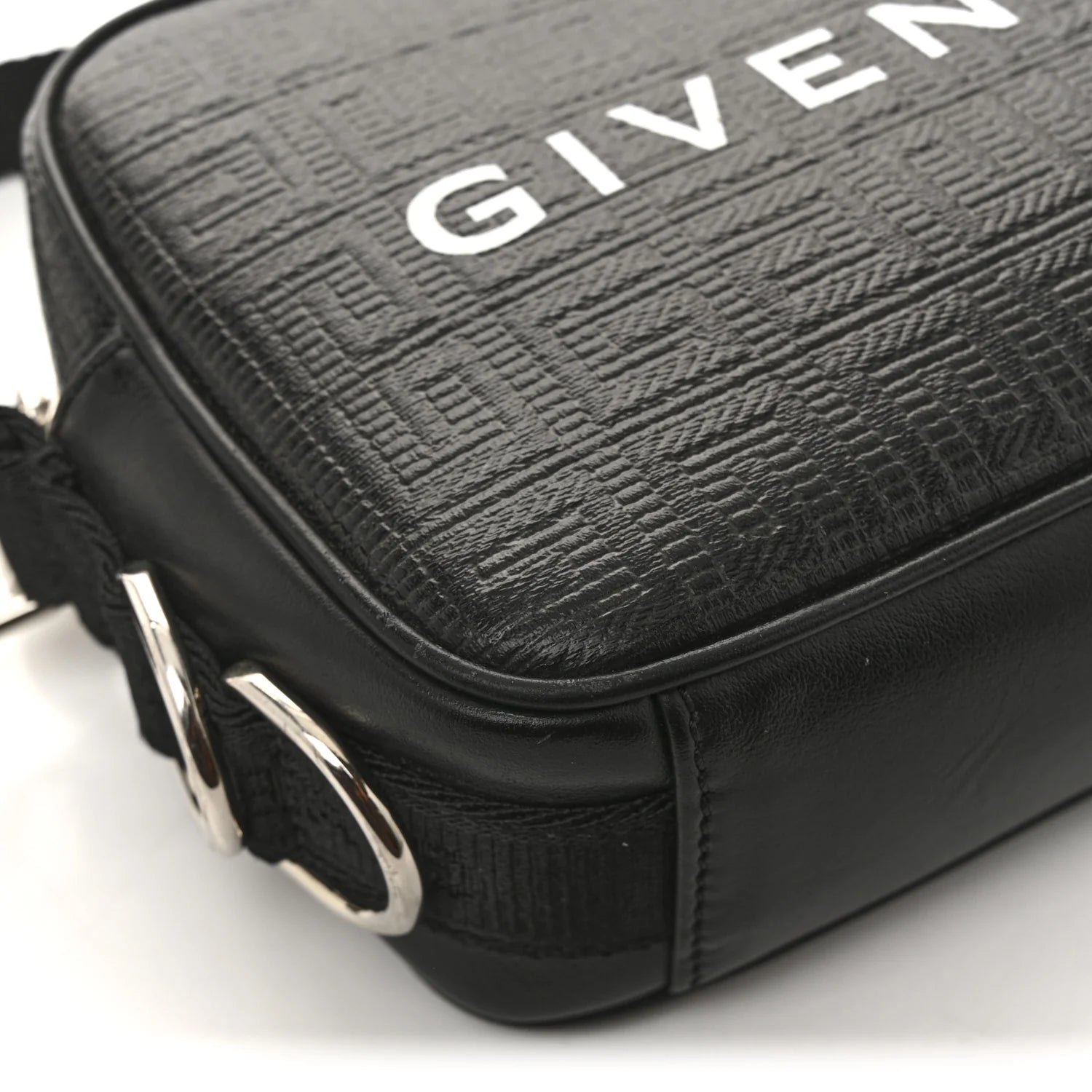 Coated Canvas Logo Embossed G Essentials Camera Bag Black