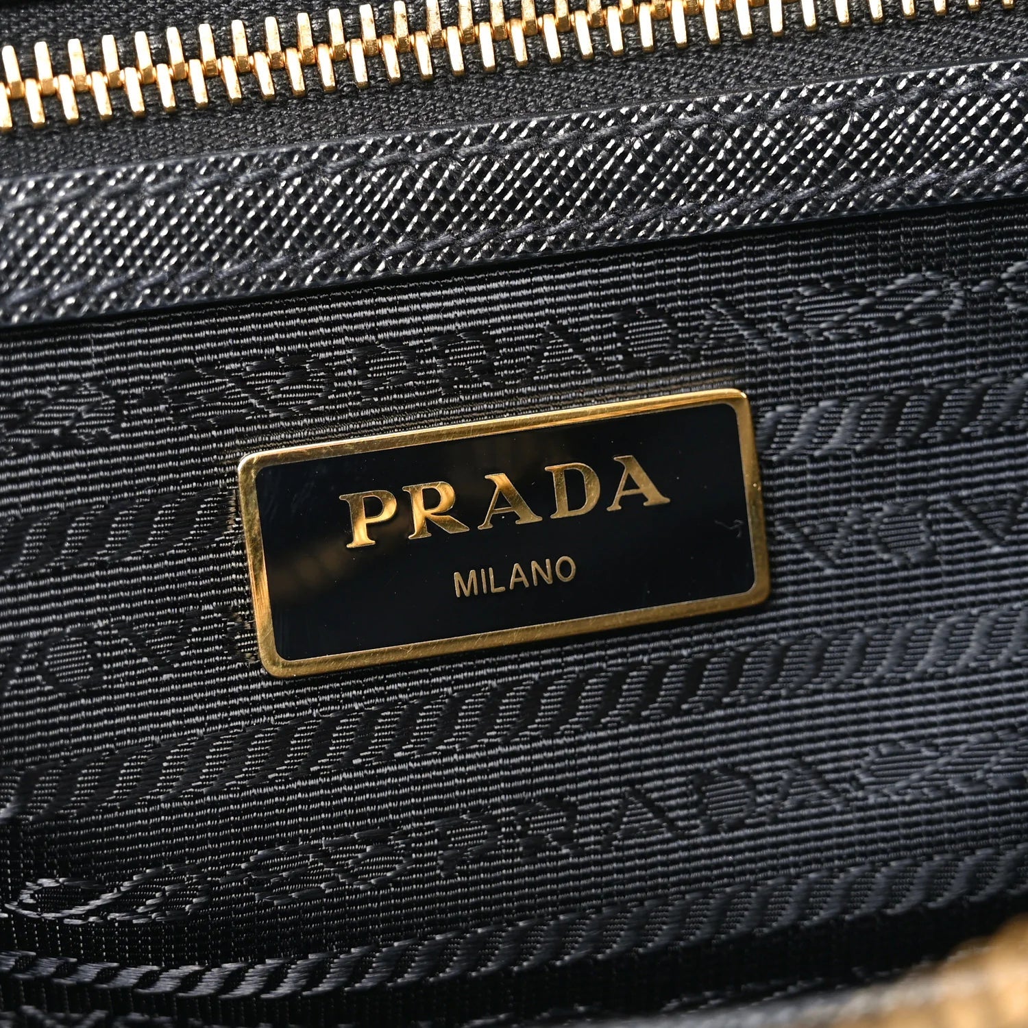 Tessuto Nylon Saffiano Shopping Tote Black