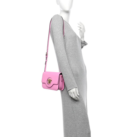 Grained Calfskin La Medusa Shoulder Bag Pink