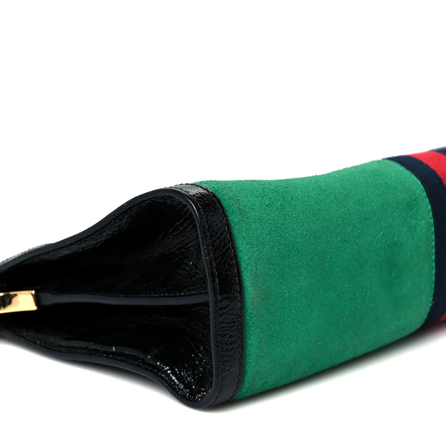 Suede Patent Web Medium Ophidia Chain Shoulder Bag New Shamarock Black