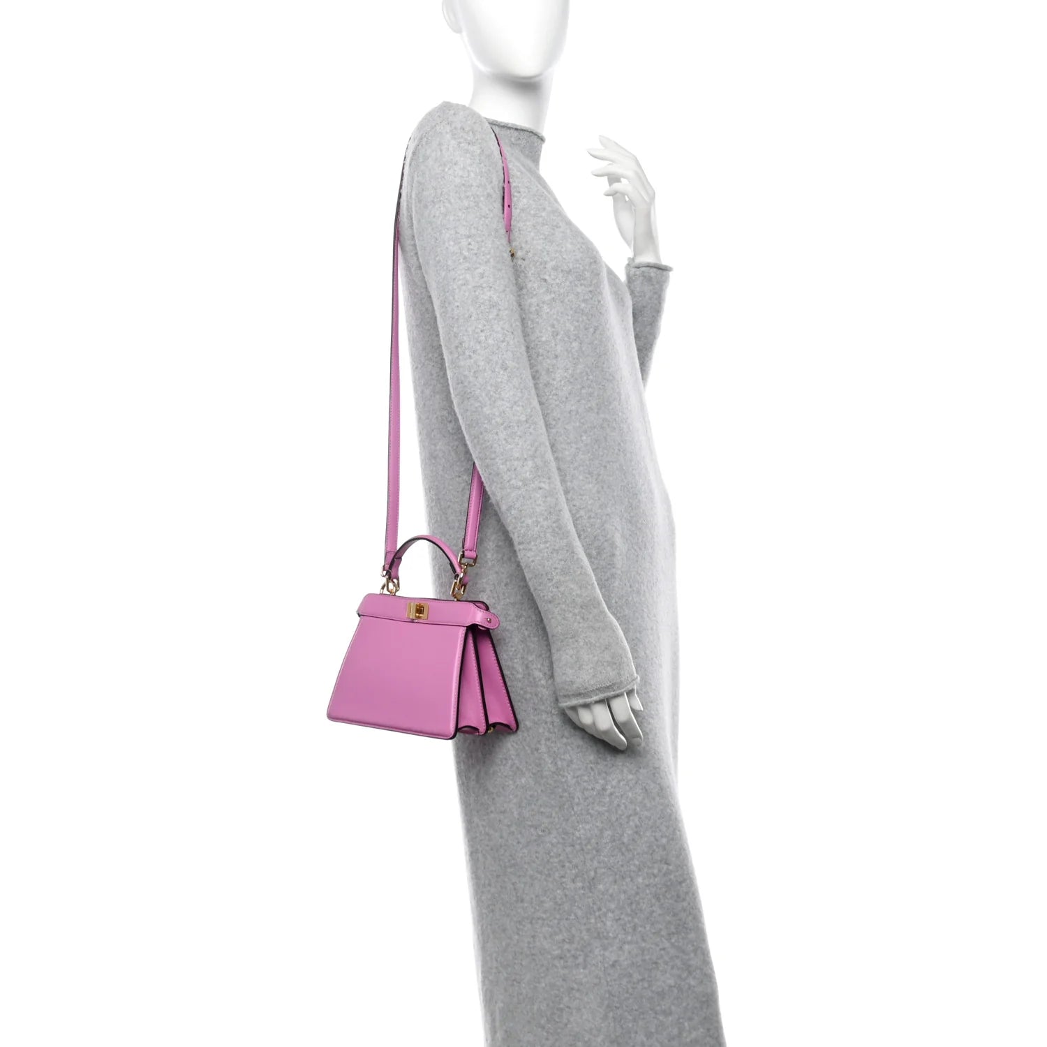 Shiny Nappa Petite Peekaboo I SEE U Satchel Rosa