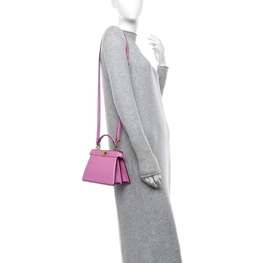 Shiny Nappa Petite Peekaboo I SEE U Satchel Rosa