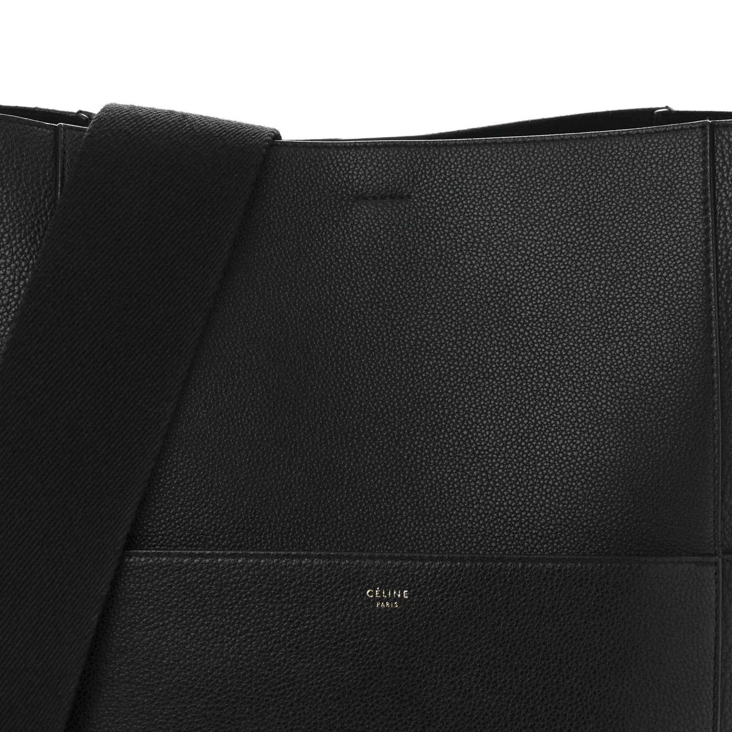 Soft Grained Calfskin Sangle Bucket Bag Black