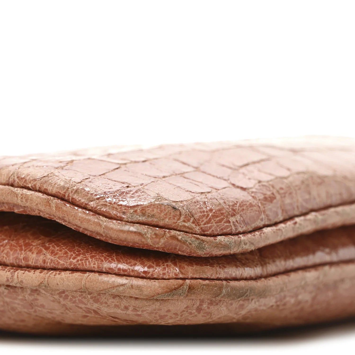 Vernice Crocodile Embossed Crossbody Bag Antico