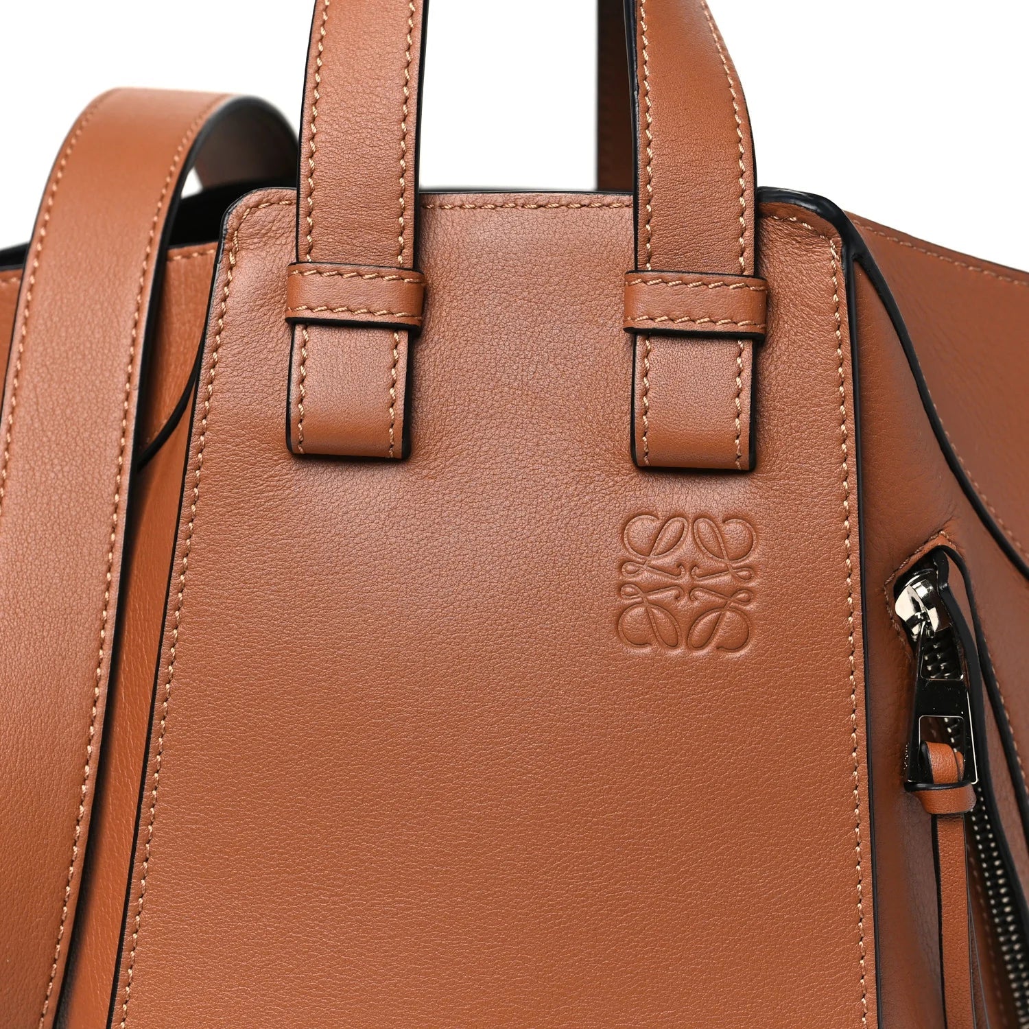 Soft Grained Calfskin Compact Hammock Shoulder Bag Toffee