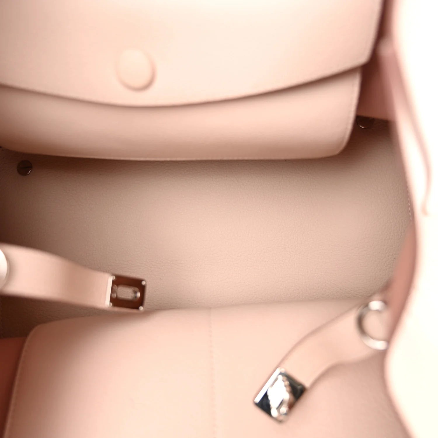 Supple Grained Calfskin Large Open Bar Tote Rose Poudre