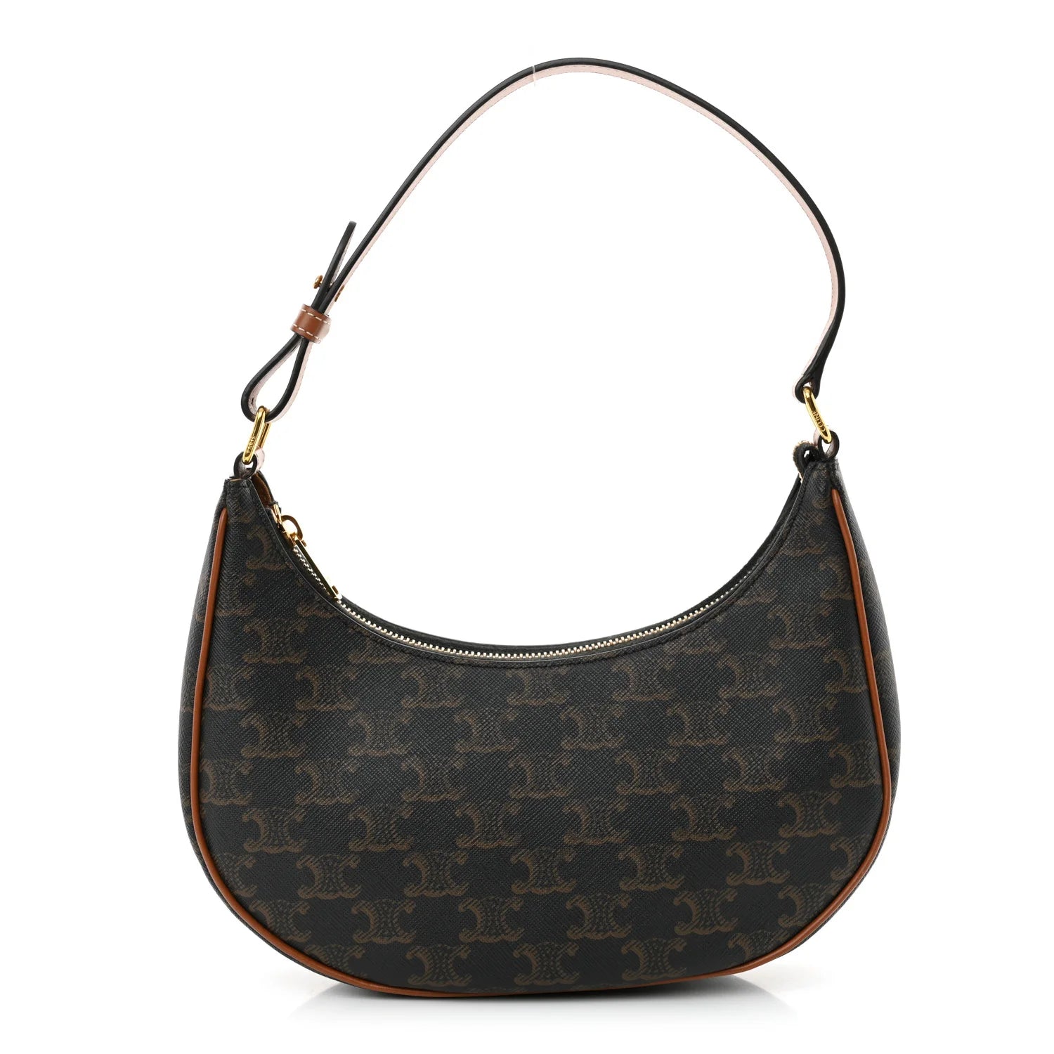 Triomphe Canvas Calfskin Ava Shoulder Bag Tan