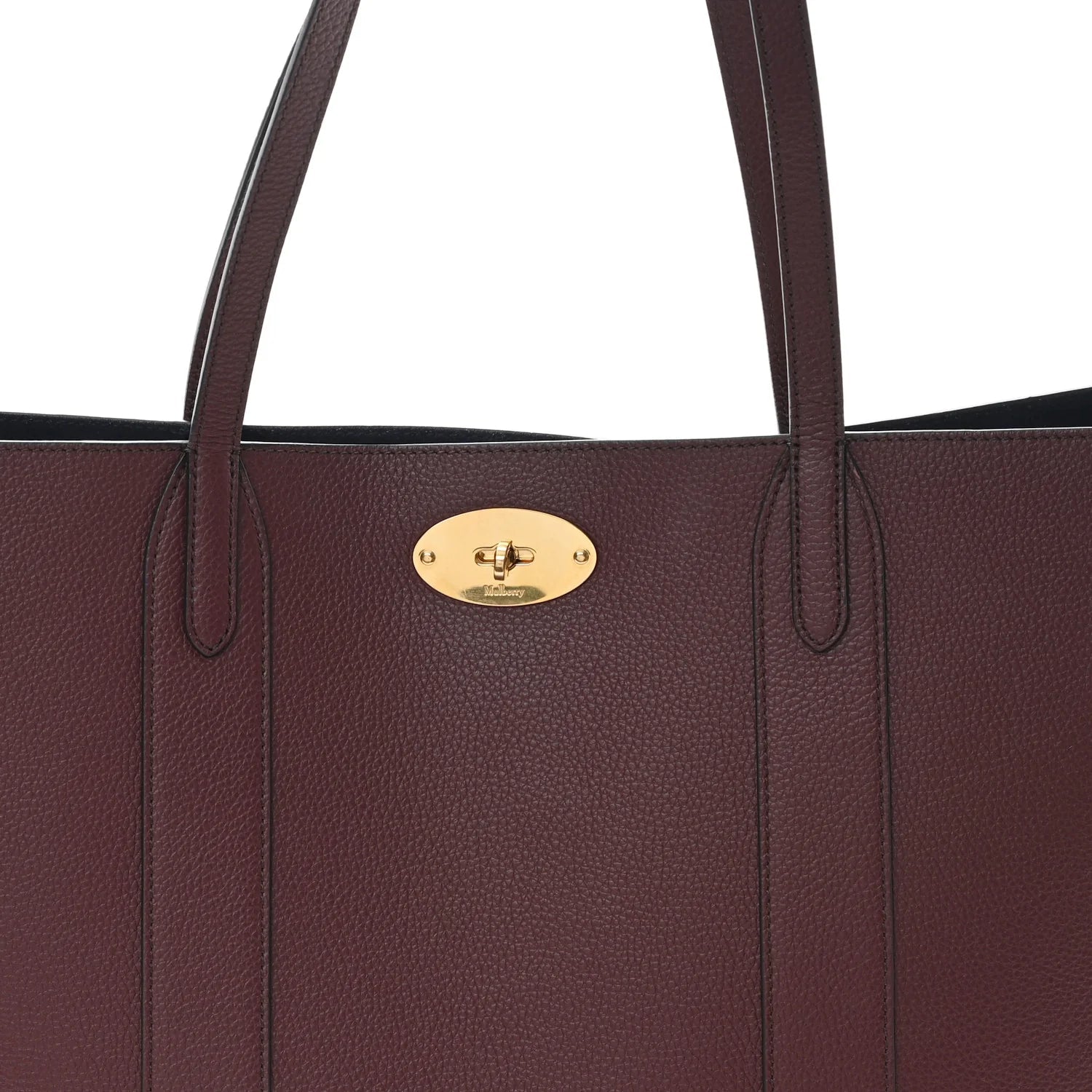 Small Classic Grain Bayswater Tote Burgundy Oxford Blue