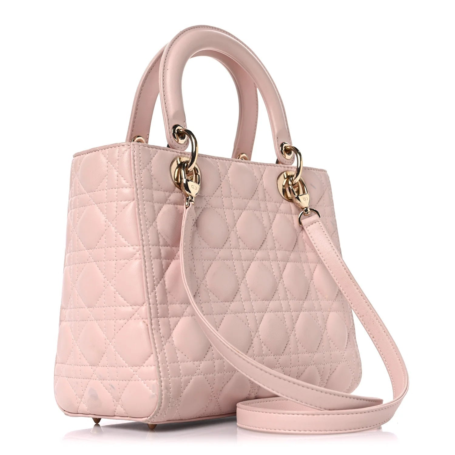 Lambskin Cannage Medium Lady Dior Light Pink