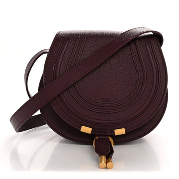 Grained Calfskin Small Marcie Saddle Bag Dimness Purple
