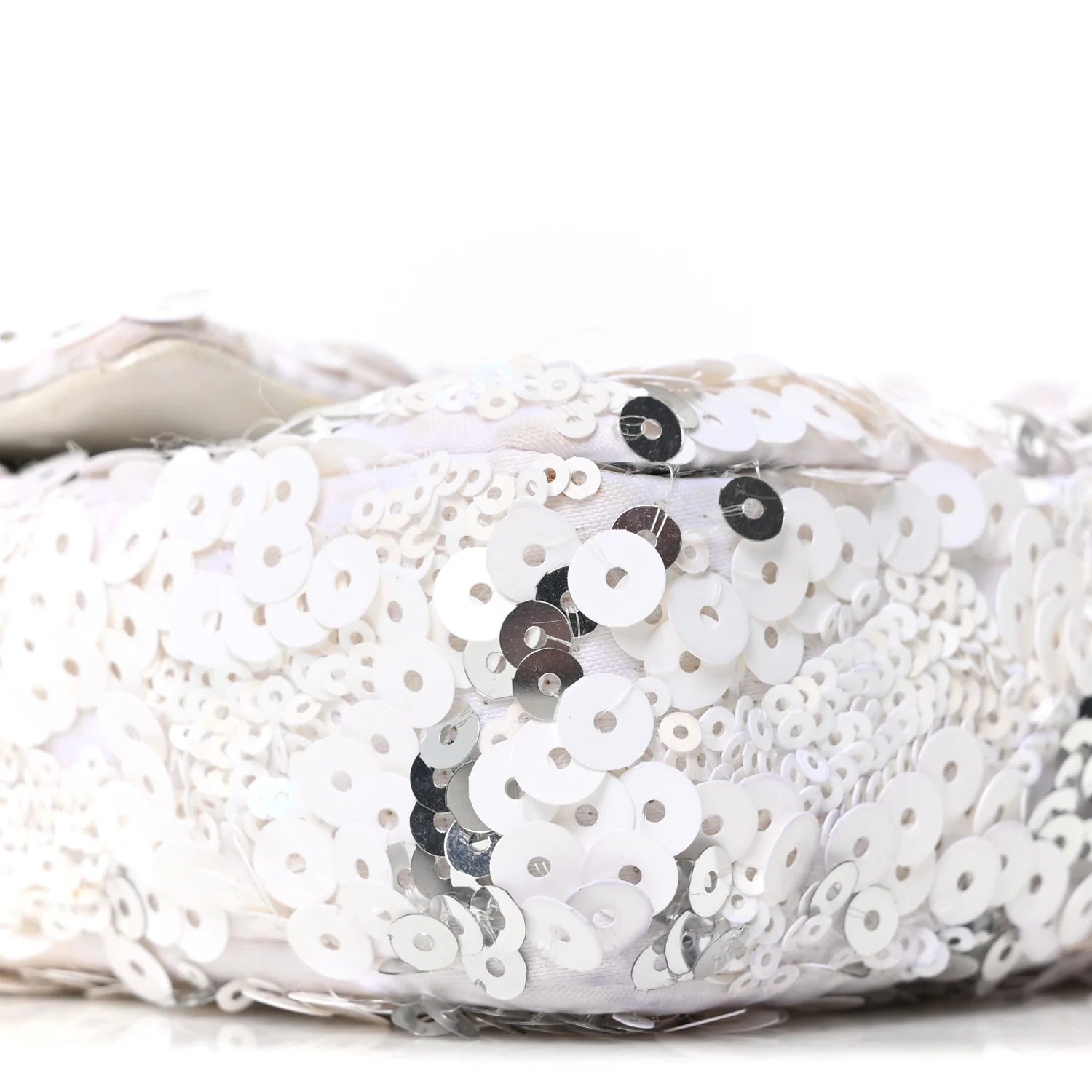 Sequin East West Flap White Silver